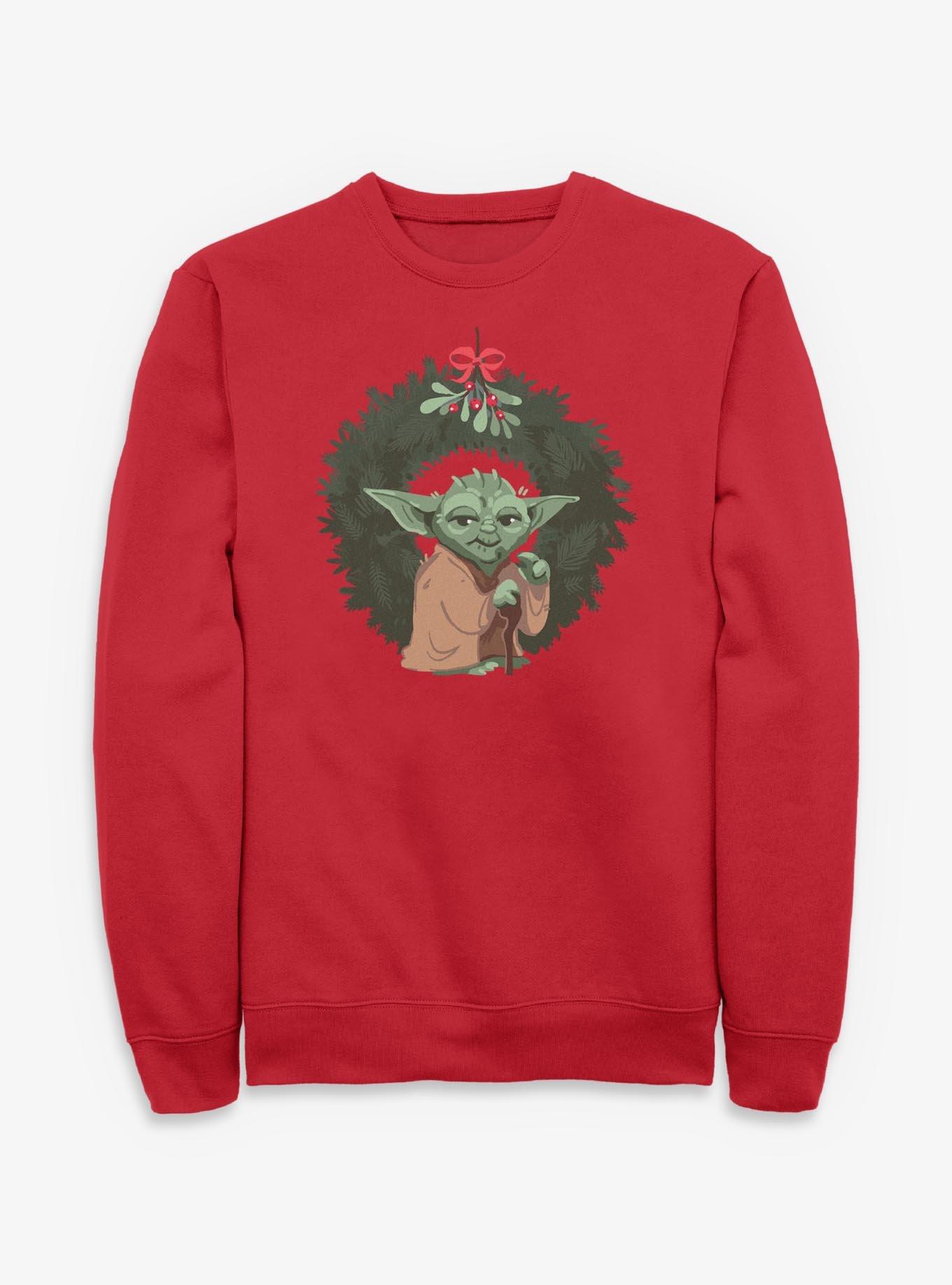 Star Wars Yoda Christmas Wreaths Sweatshirt, , hi-res