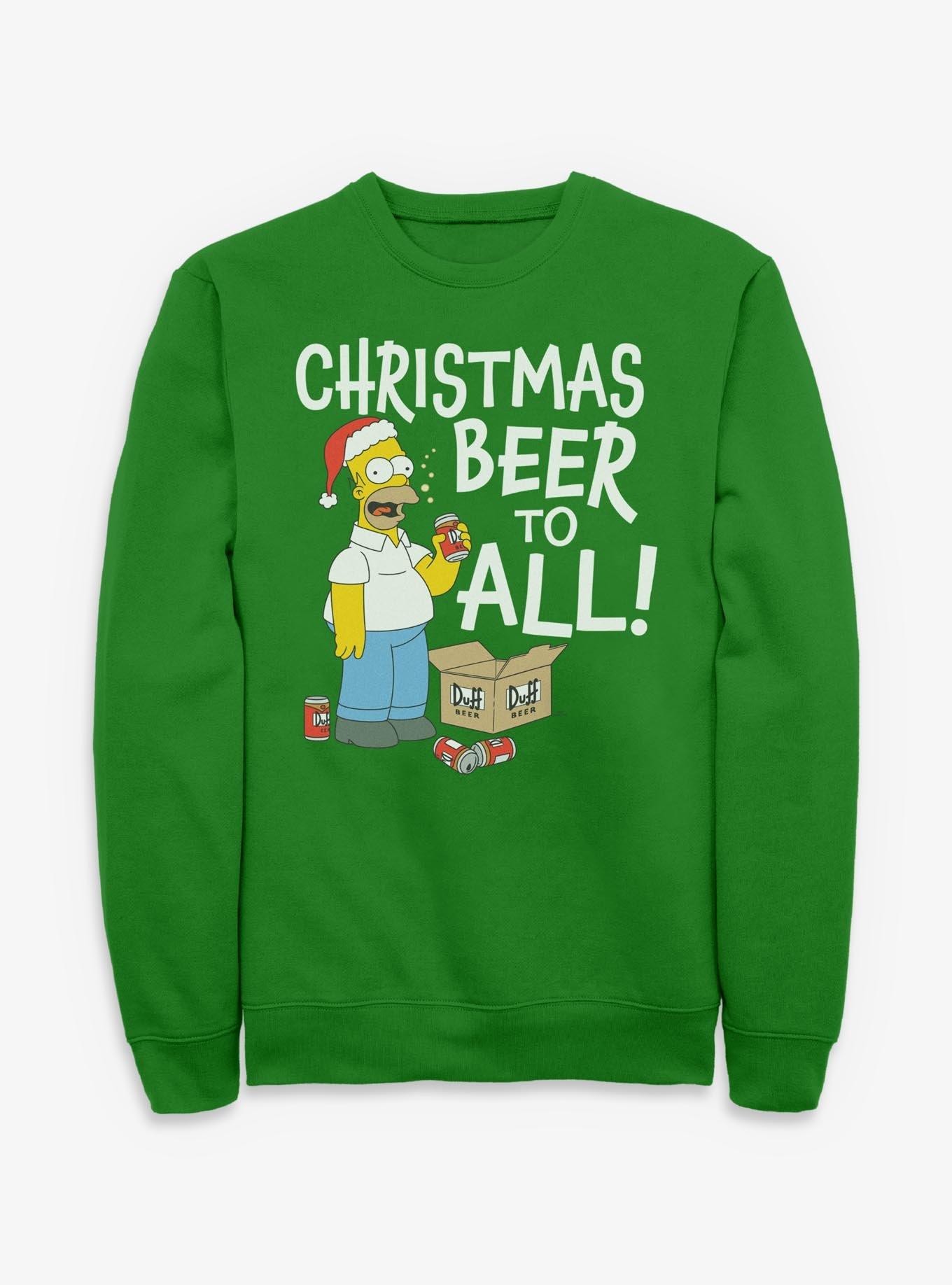 The Simpsons Homer Christmas Beer For All Sweatshirt, , hi-res