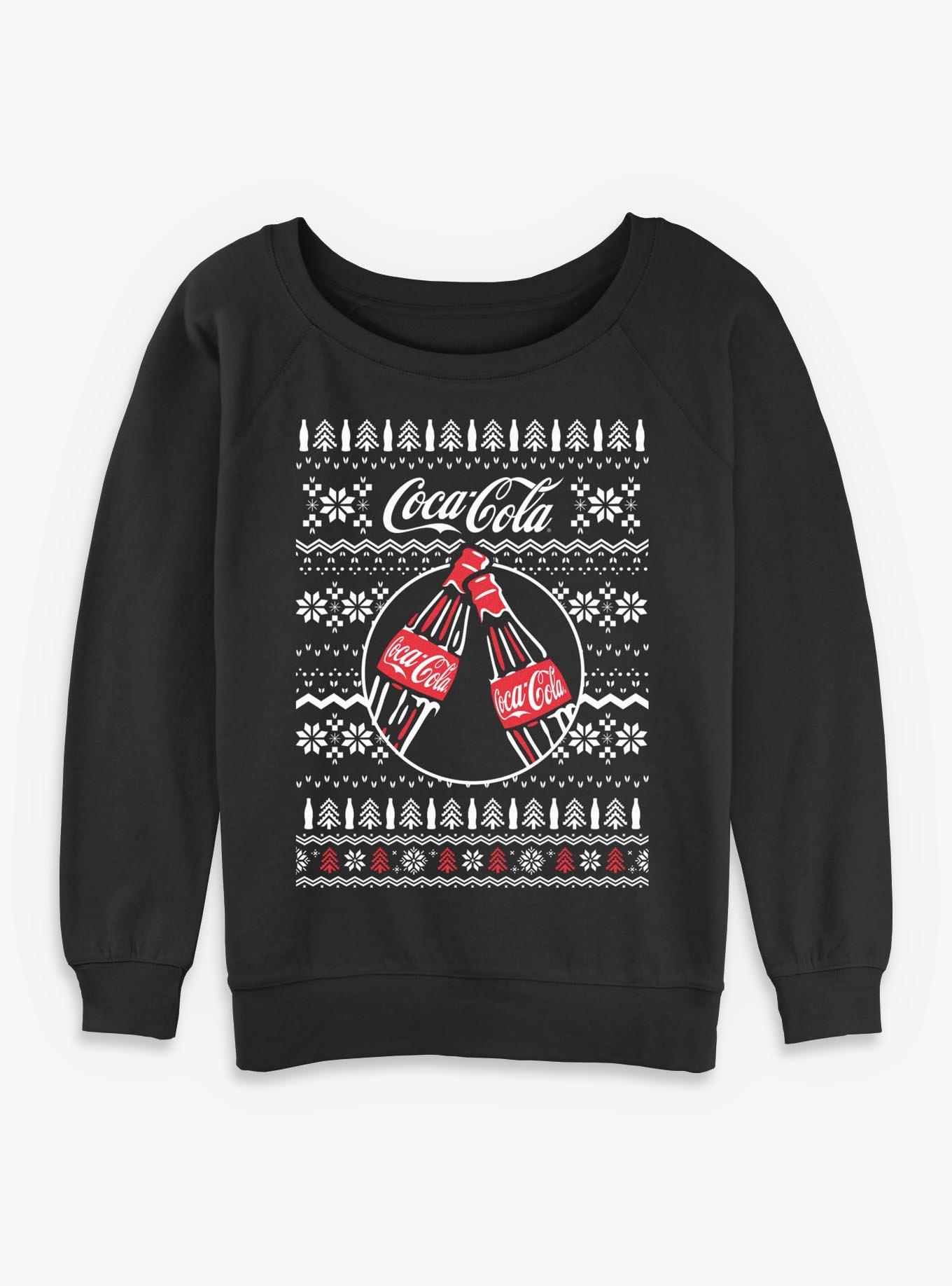 Coca-Cola Ugly Sweater Girls Slouchy Sweatshirt, , hi-res