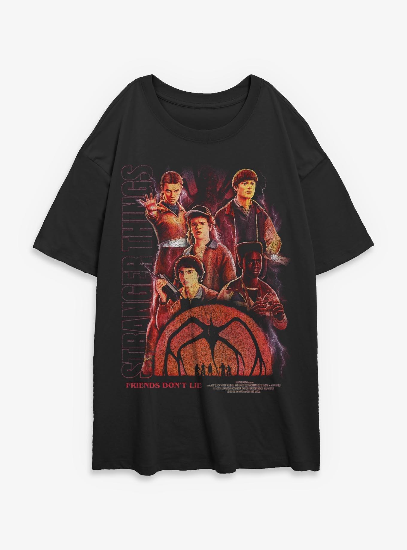 Stranger Things Friends Don't Lie Womens Oversized T-Shirt BoxLunch Exclusive, , hi-res