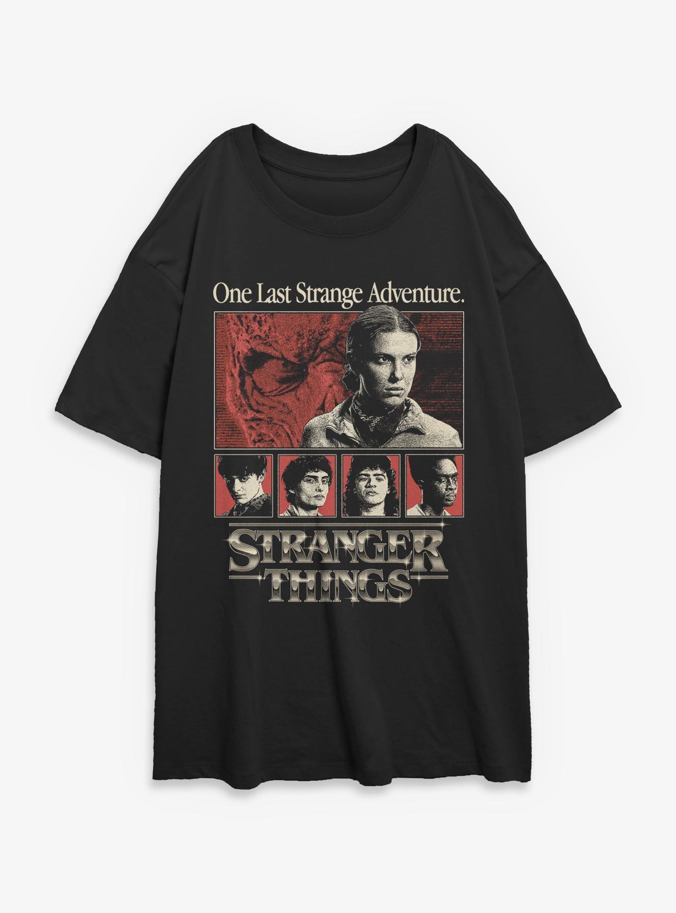 Stranger Things One Last Strange Adventure Womens Oversized T-Shirt BoxLunch Exclusive, BLACK, hi-res