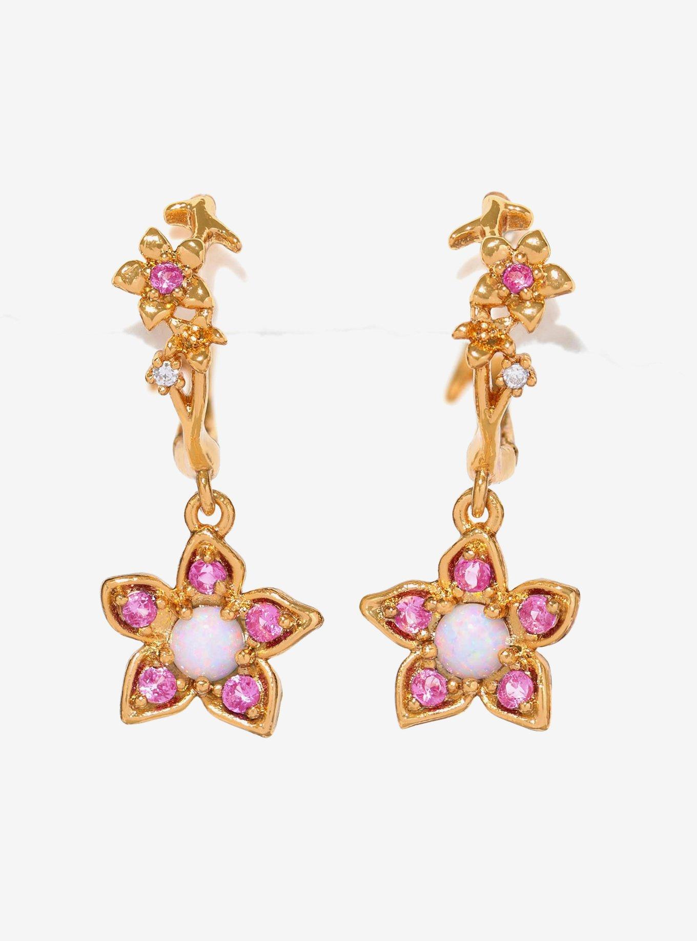 Disney X Girls Crew Mulan Flower Hoop Earrings, , hi-res