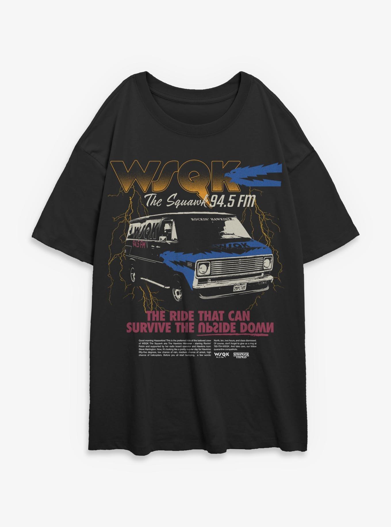 Stranger Things WSQK The Squawk Van Womens Oversized T-Shirt Her Universe Exclusive, , hi-res