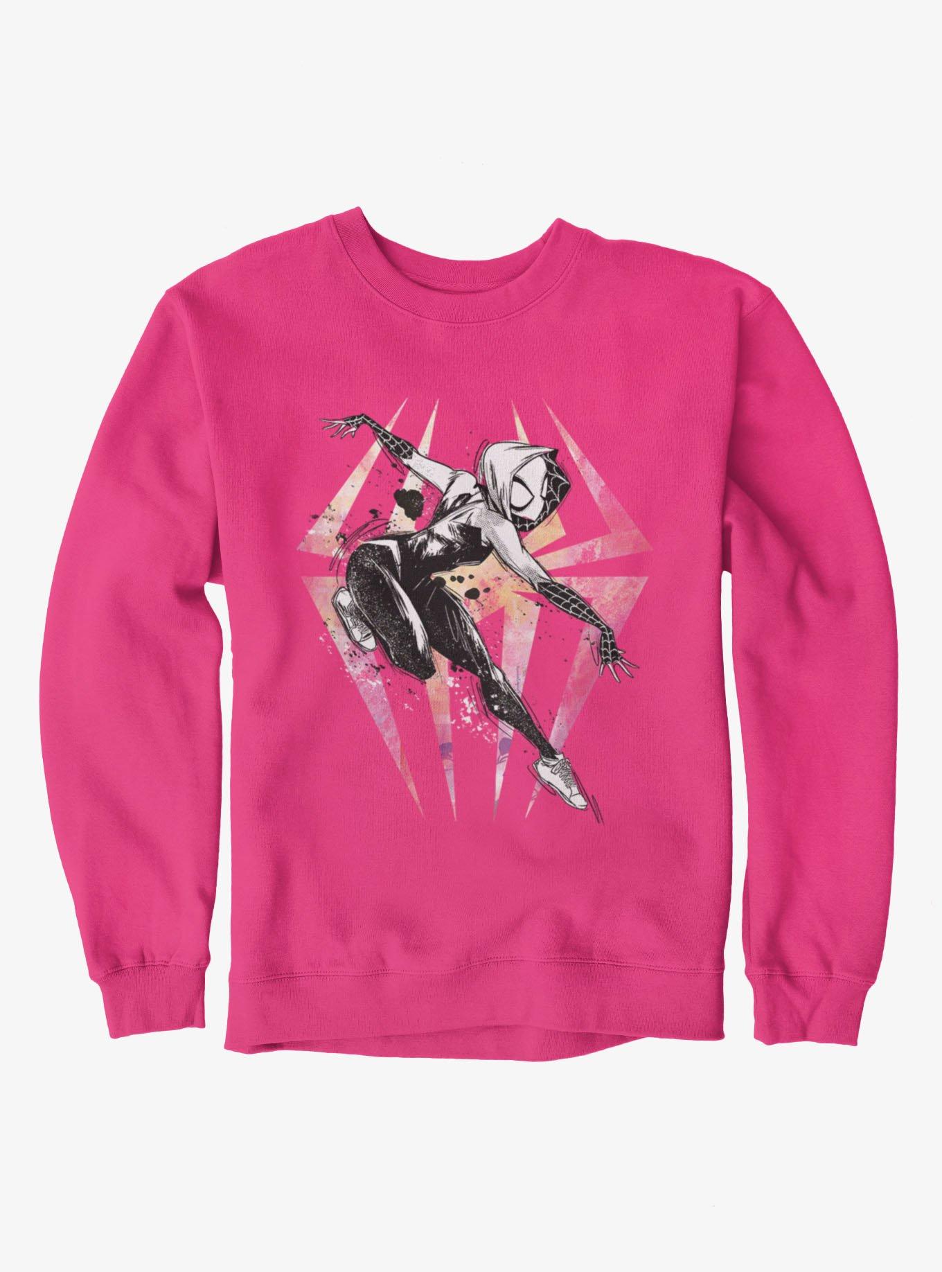 Marvel Spider-Gwen Pastel Logo Sweatshirt Hot Topic Exclusive, , hi-res