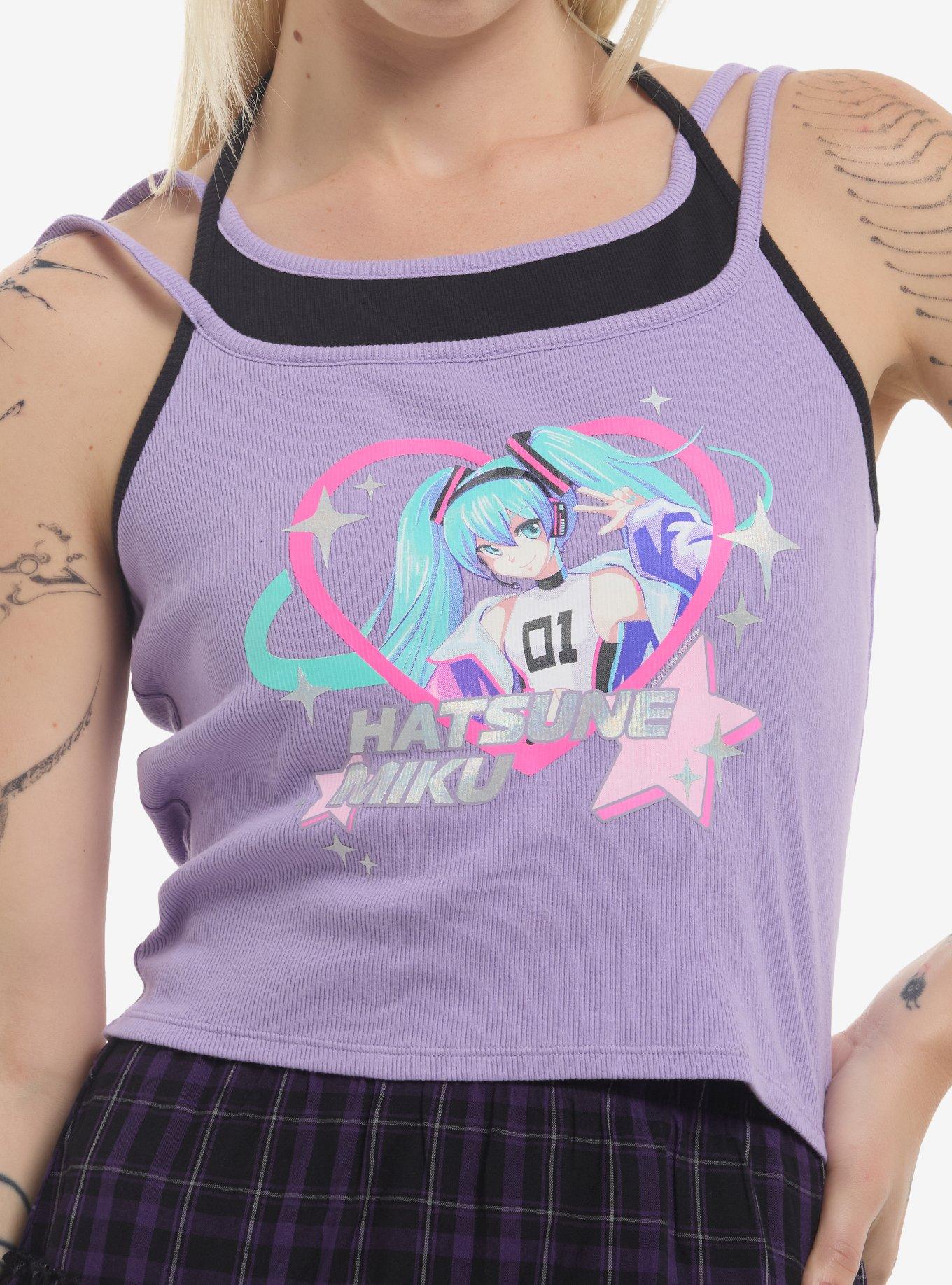 Hatsune Miku Heart Multi-Strap Girls Crop Halter Top, , hi-res