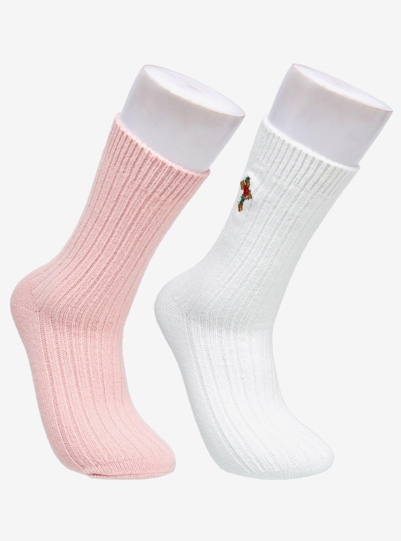 Ed Hardy Embroidery Waffle Knit Mid Crew 2-Pack Socks, , hi-res