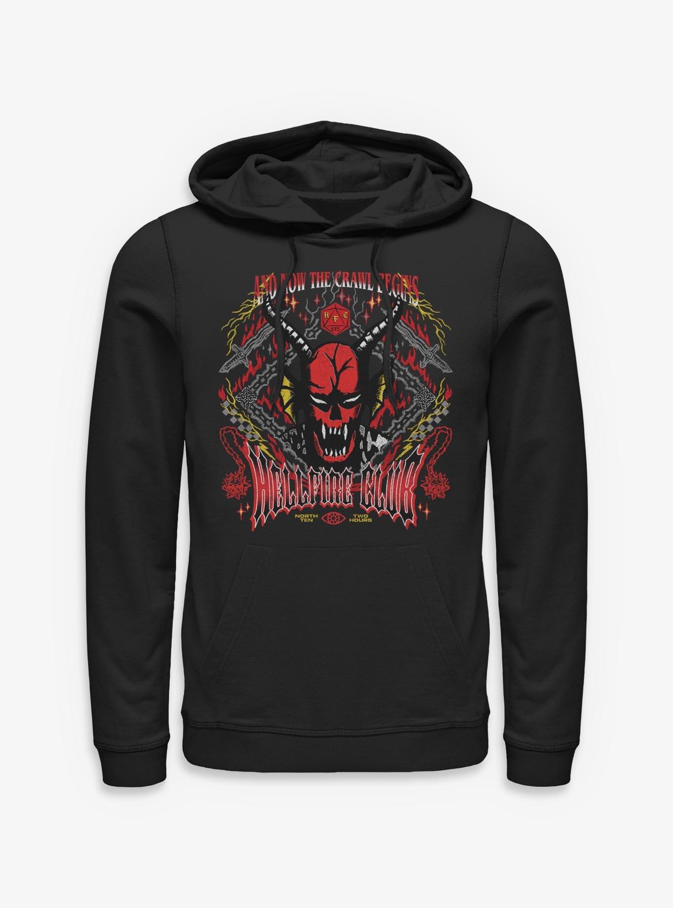 Stranger Things Hellfire Club Now The Crawl Begins Hoodie BoxLunch Exclusive, , hi-res