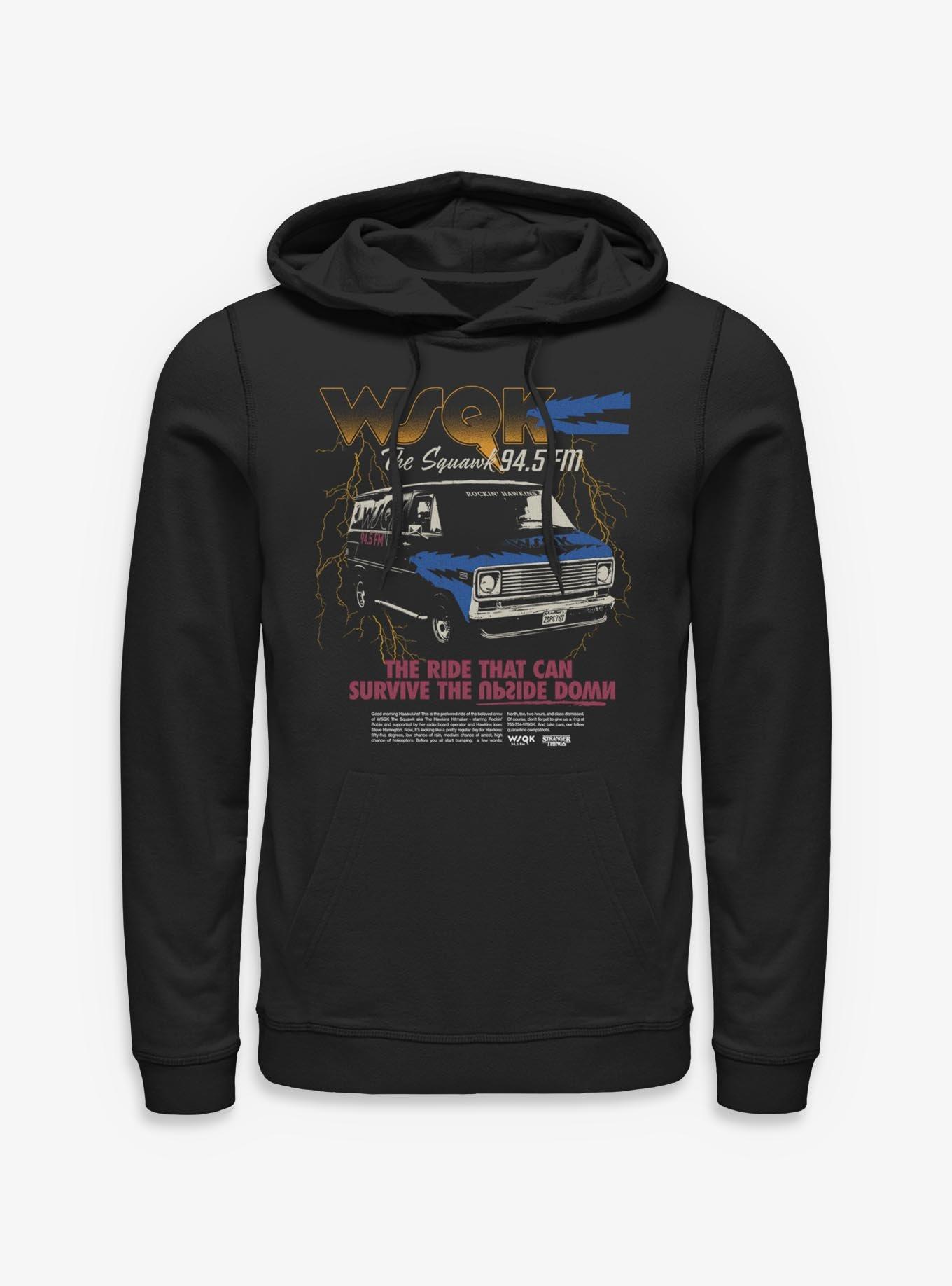 Stranger Things WSQK The Squawk Van Hoodie BoxLunch Exclusive, , hi-res