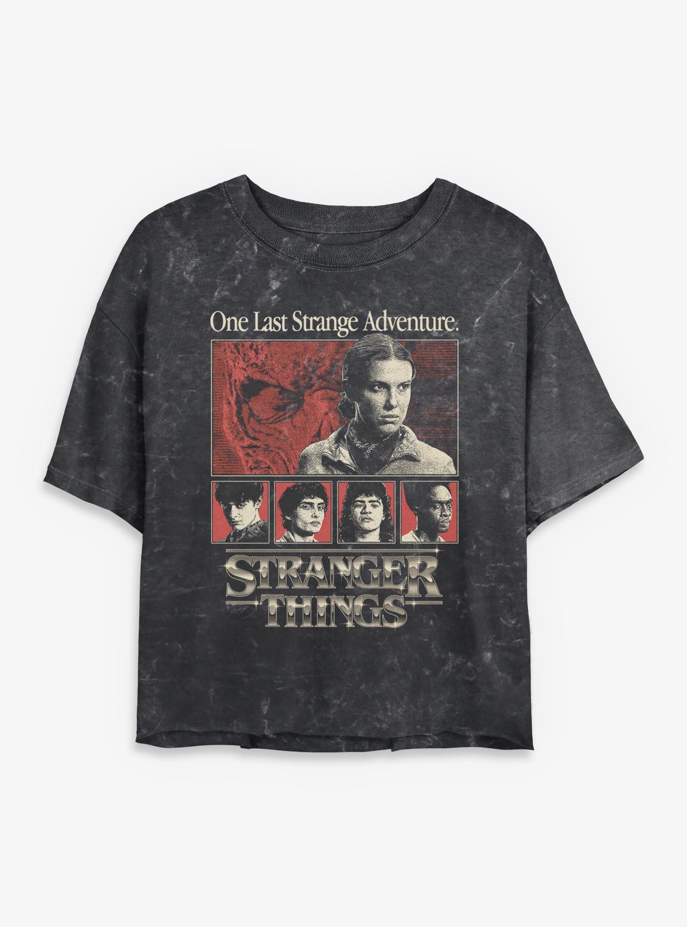 Stranger Things One Last Strange Adventure Womens Mineral Wash Crop T-Shirt BoxLunch Exclusive, , hi-res