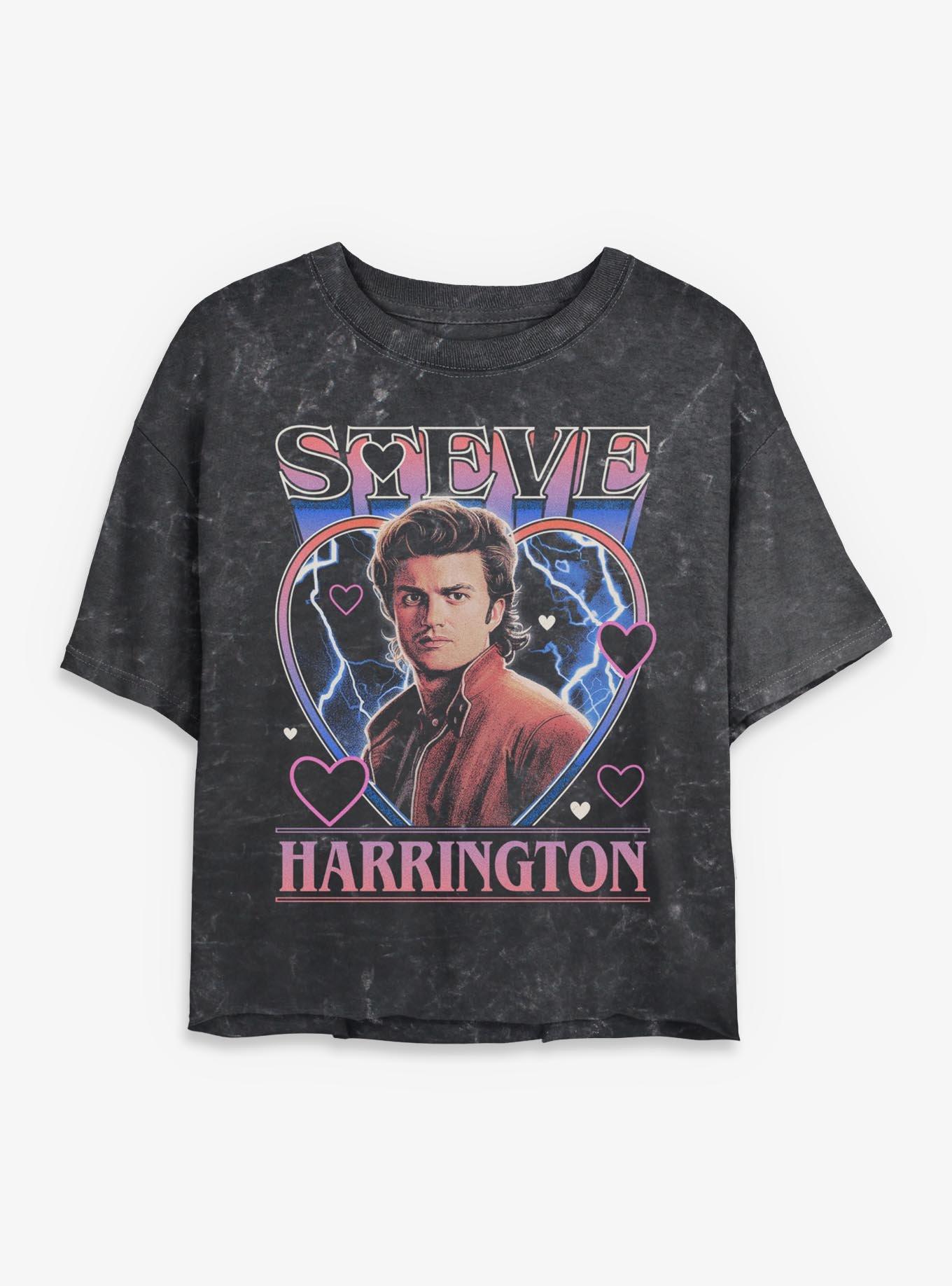 Stranger Things Steve Harrington Love Womens Mineral Wash Crop T-Shirt Her Universe Exclusive, , hi-res