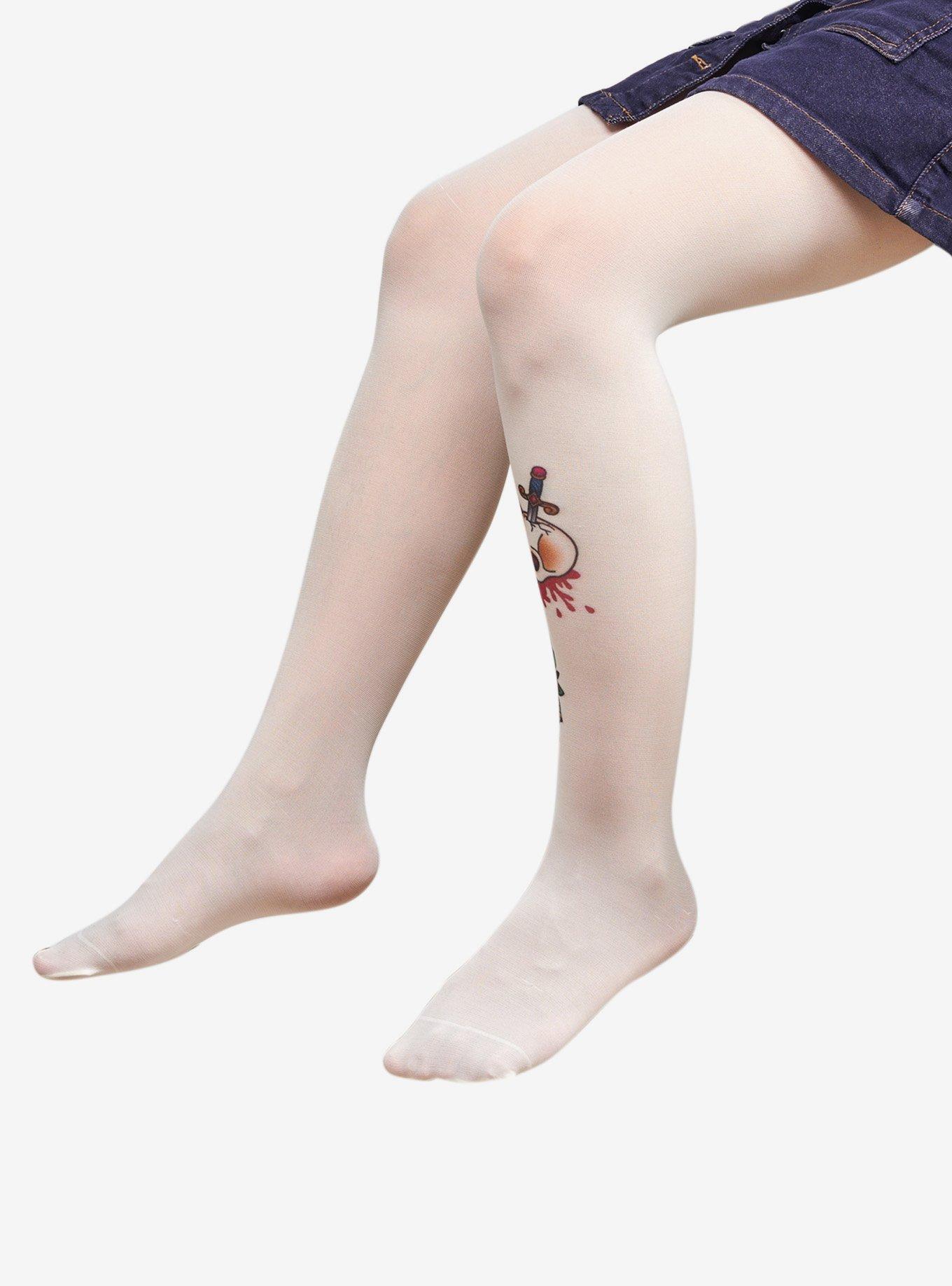 Ed Hardy Tattoo Skeleton Tights, , hi-res