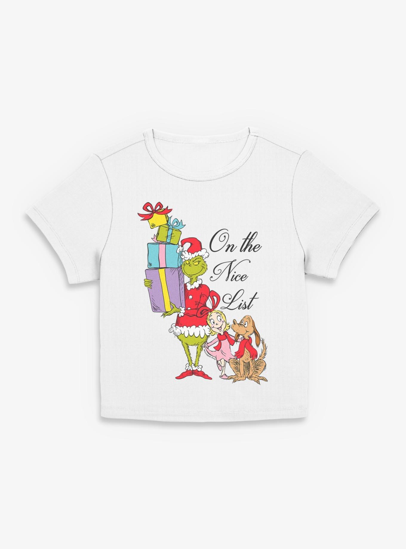 Dr. Seuss Grinch Presents Nice List Girls Baby T-Shirt, , hi-res