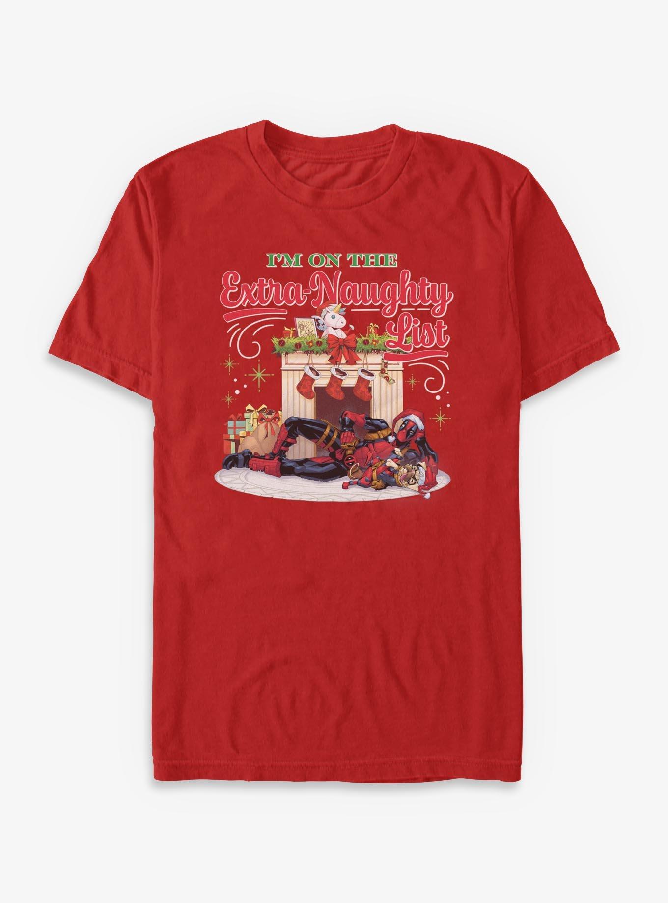 Marvel Deadpool I'm On The Extra Naughty List T-Shirt, , hi-res