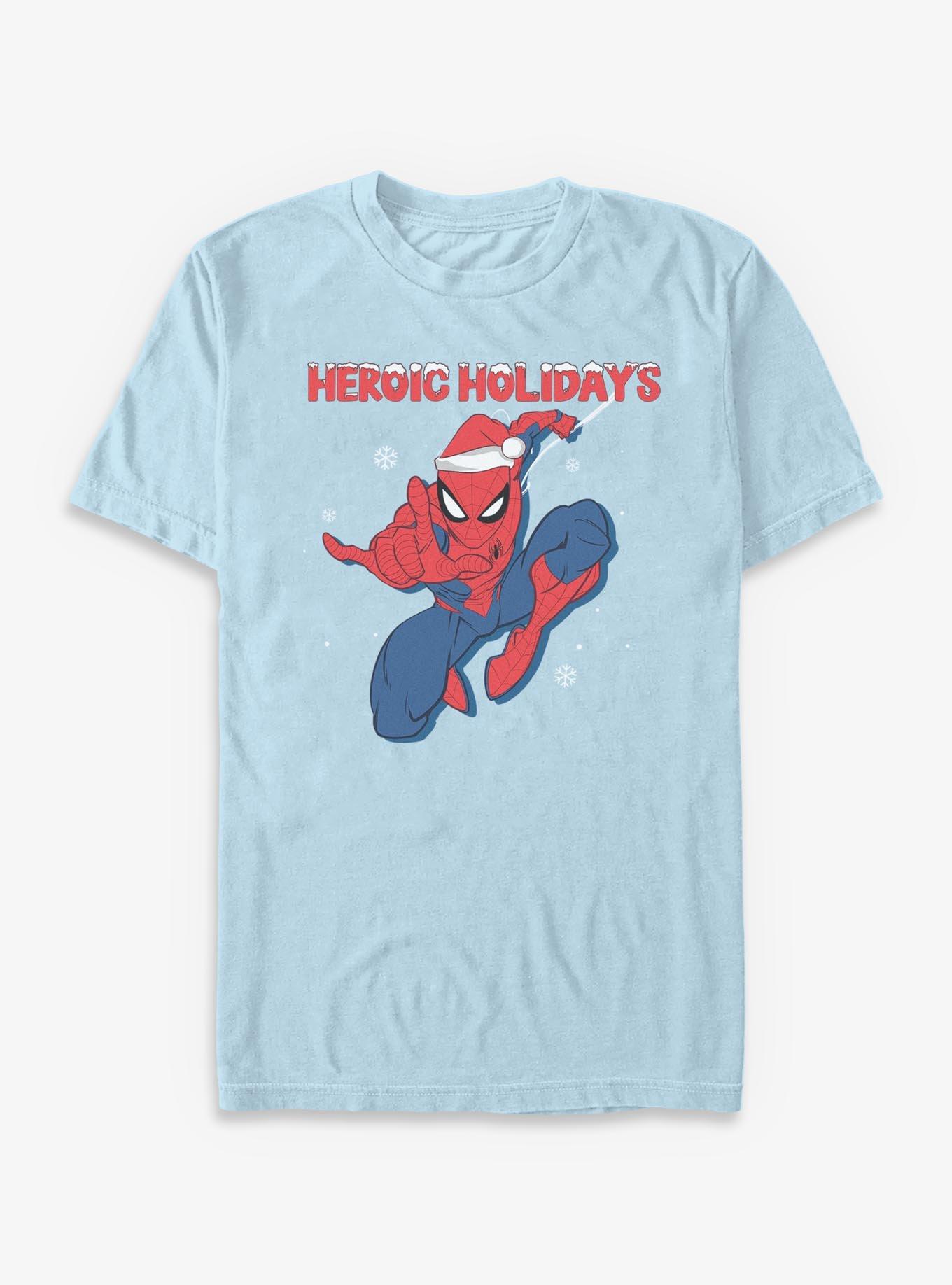 Marvel Spider-Man Oh What Fun Heroic Holidays T-Shirt, LT BLUE, hi-res