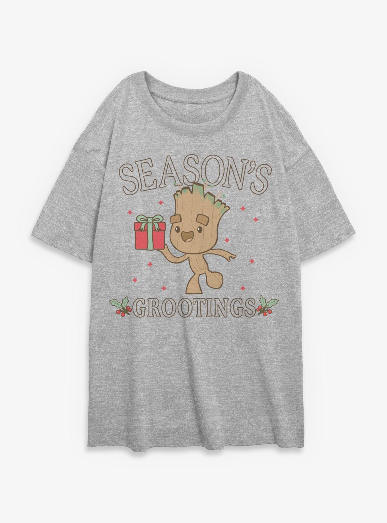 Marvel Groot Tree Season Girls Oversized T-Shirt