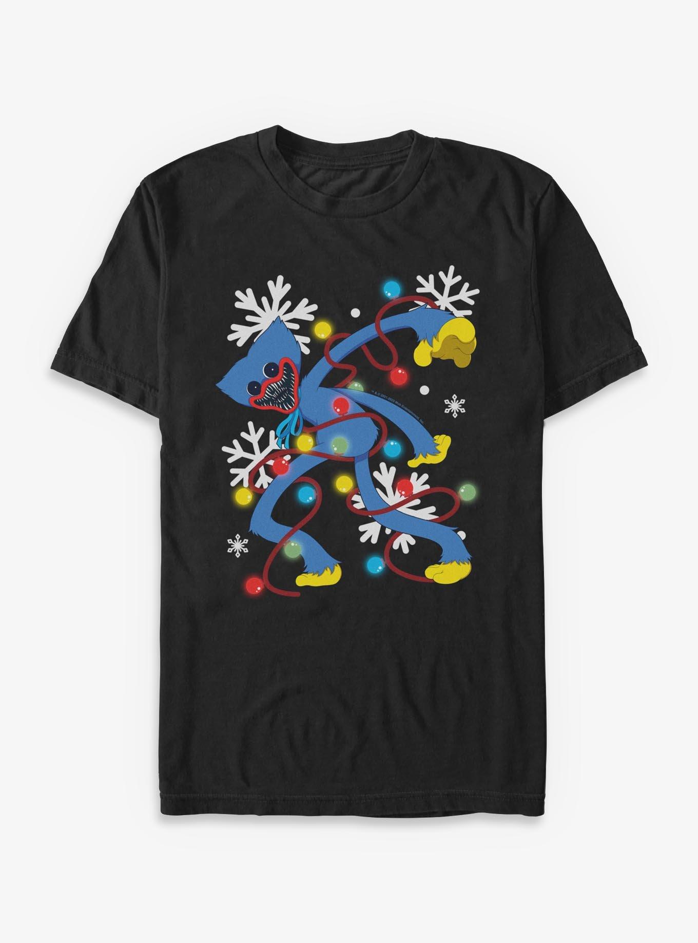 Poppy Playtime Huggy Xmas Lights T-Shirt, , hi-res
