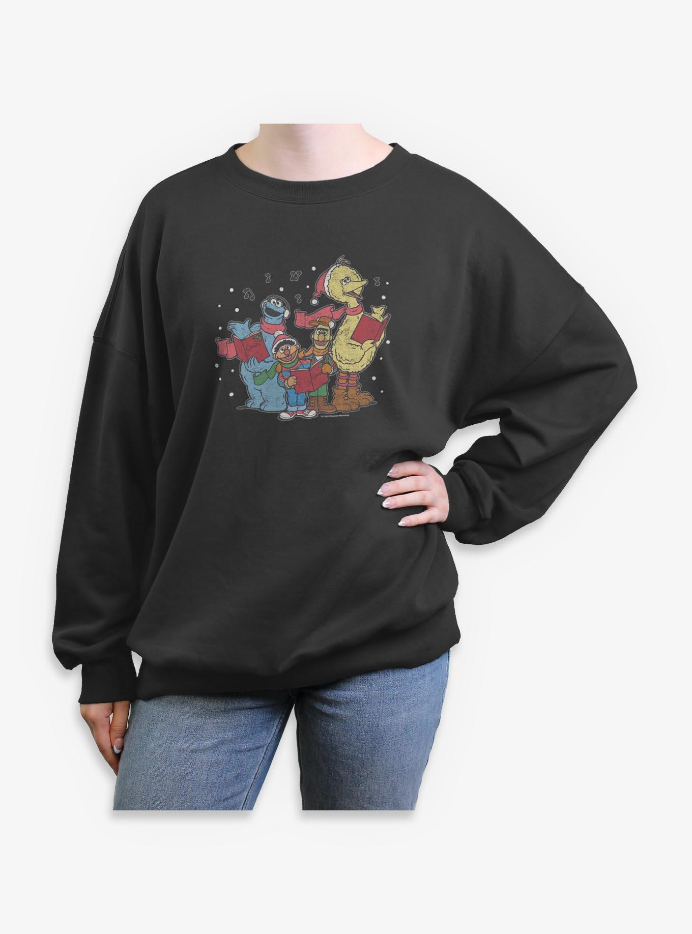 Sesame Street Christmas Carols Girls Oversized Sweatshirt