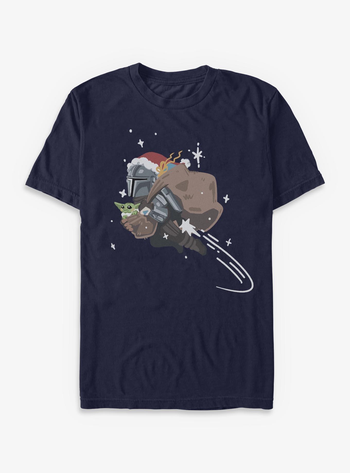 Star Wars The Mandalorian Santa Mandalorian With Grogu T-Shirt, , hi-res