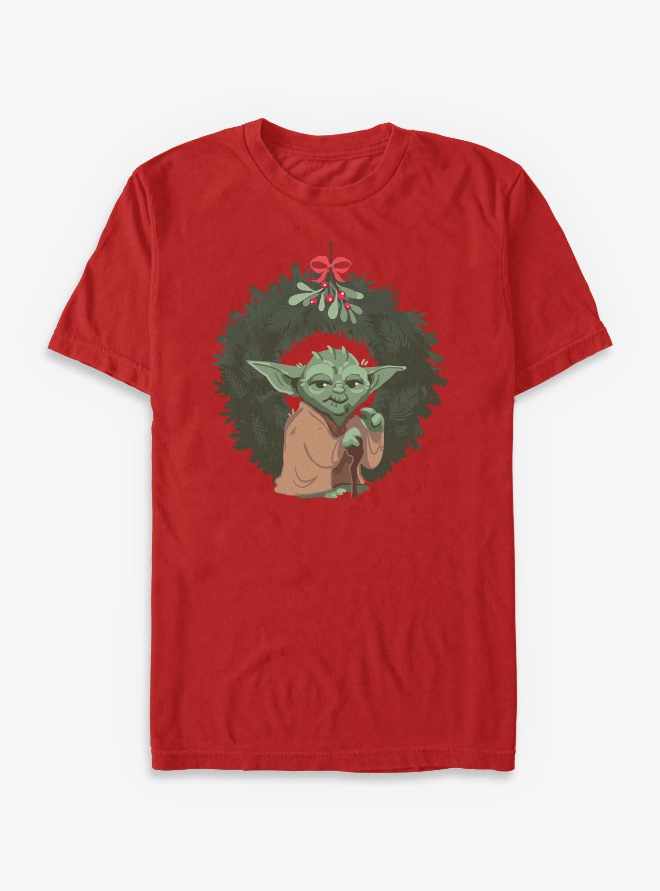 Star Wars Yoda Christmas Wreaths T-Shirt, , hi-res