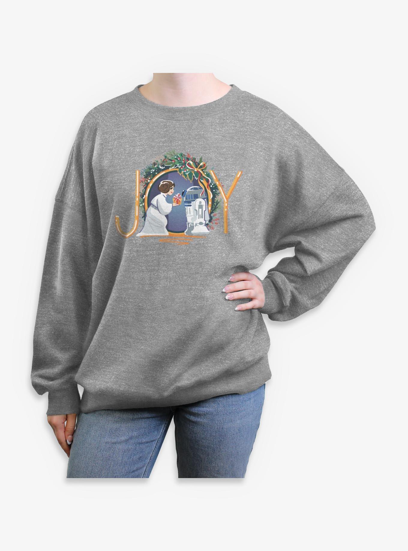 Star Wars R2D2 And Leia Joy Girls Oversized Sweatshirt