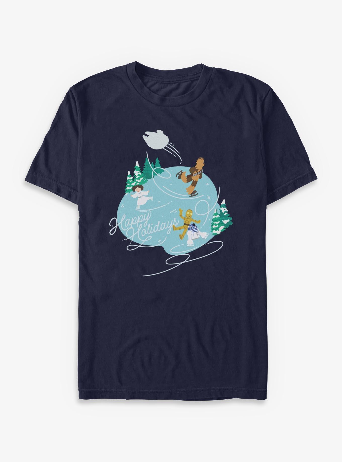 Star Wars Happy Holidays Ice Skating T-Shirt, , hi-res