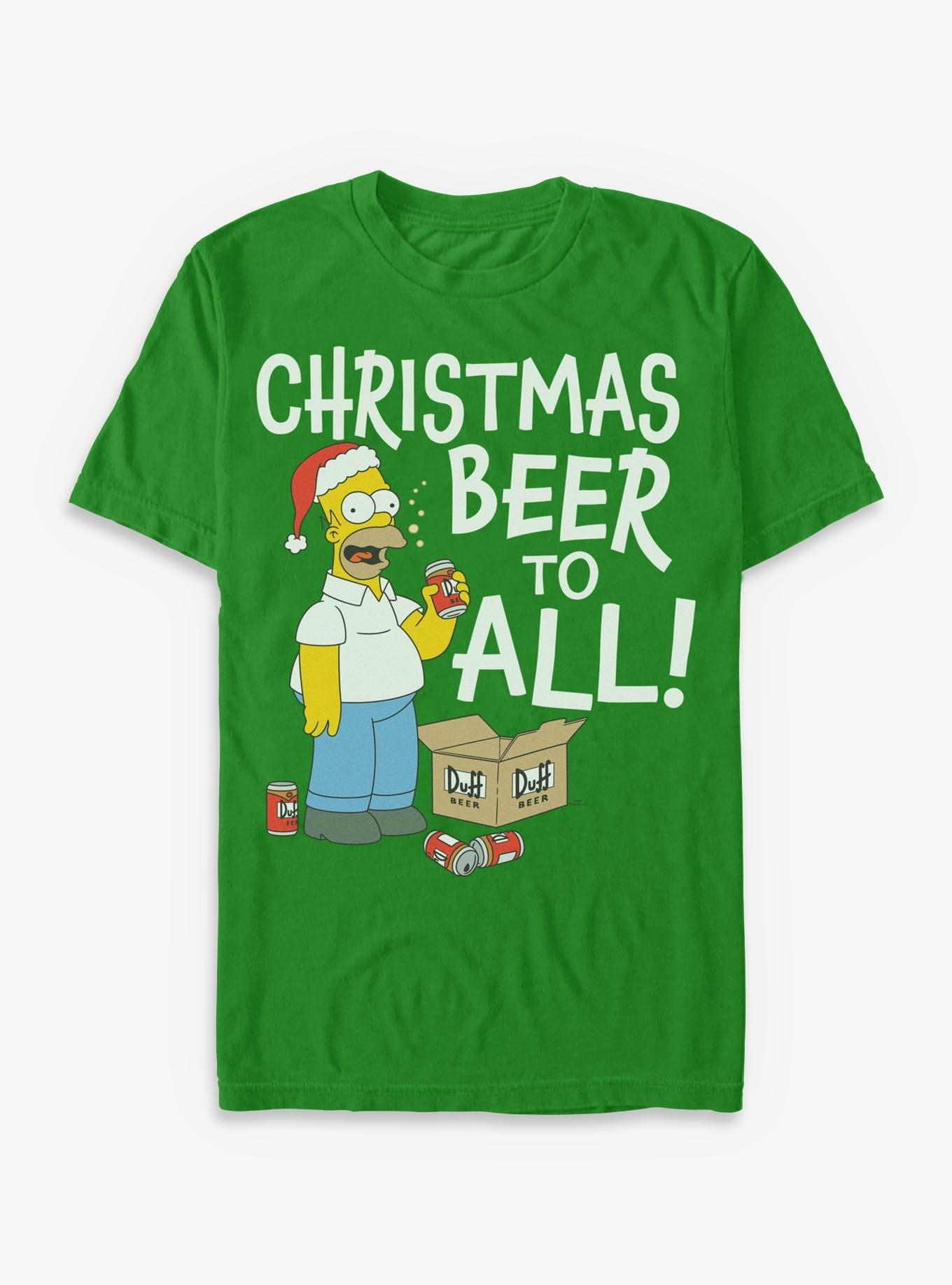 The Simpsons Homer Christmas Beer For All T-Shirt, , hi-res
