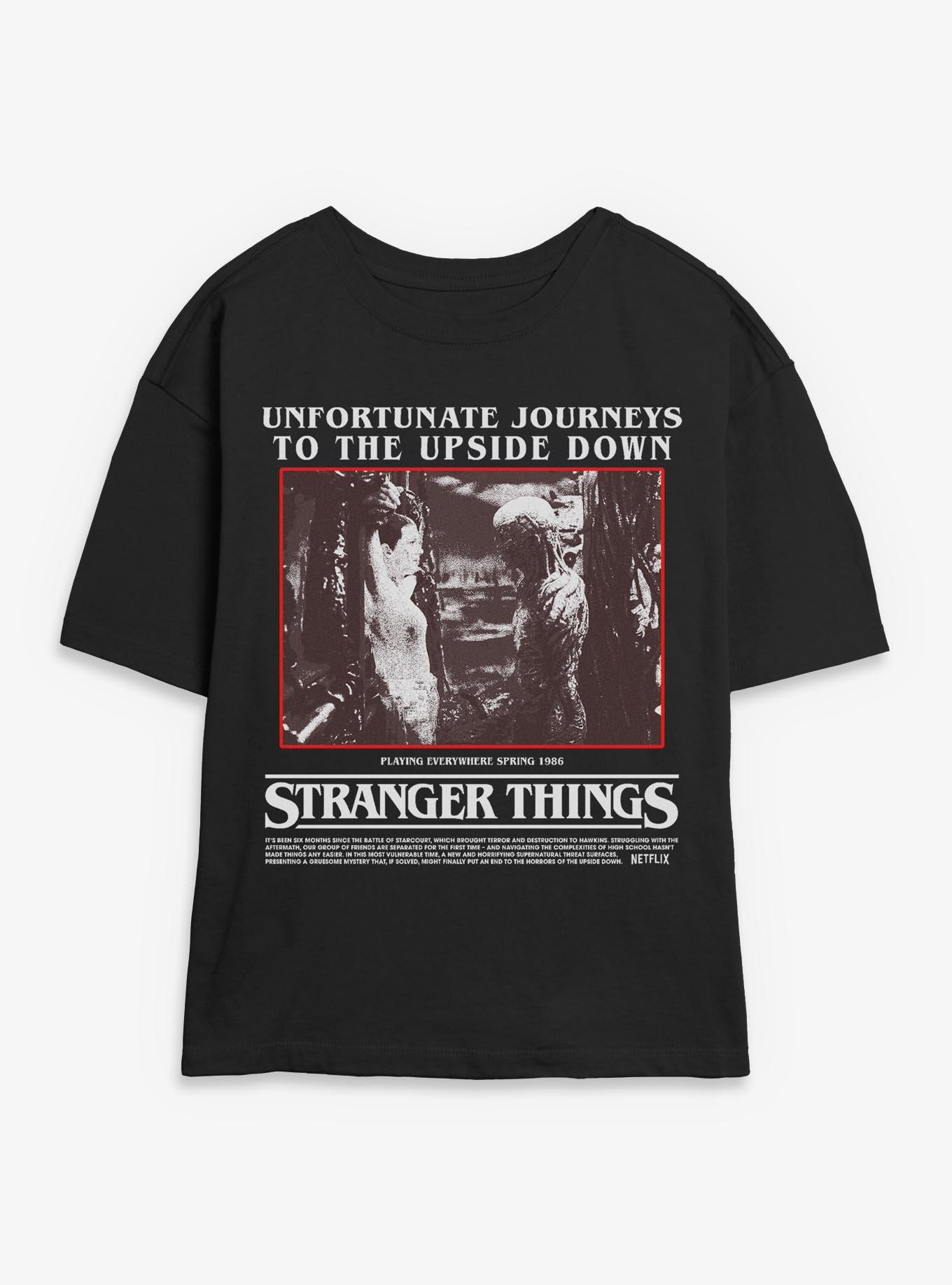 Stranger Things Unfortunate Journeys To The Upside Down Womens Skimmer T-Shirt, , hi-res