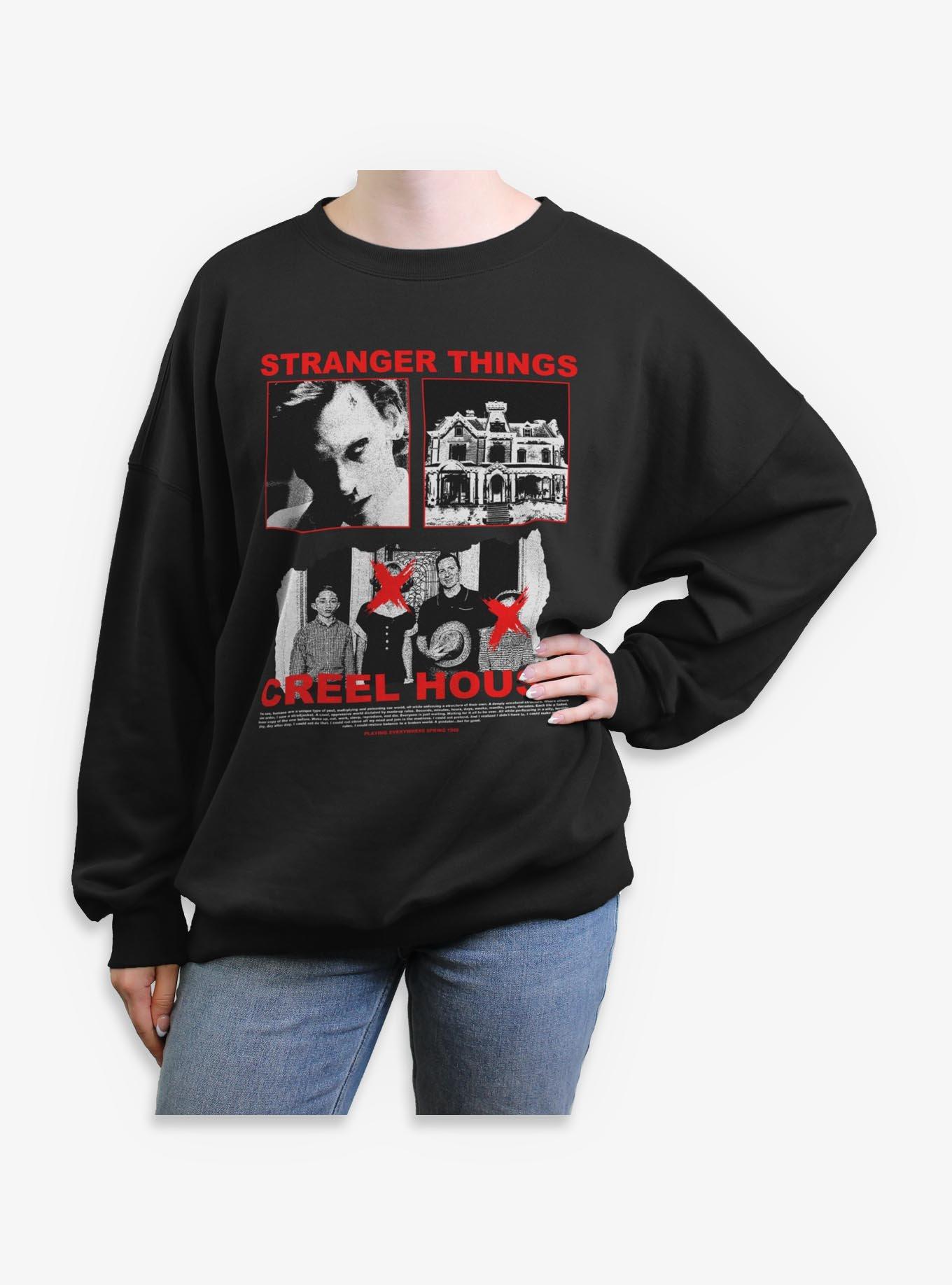 Stranger Things Creel House Images Womens Oversized Sweatshirt, , hi-res