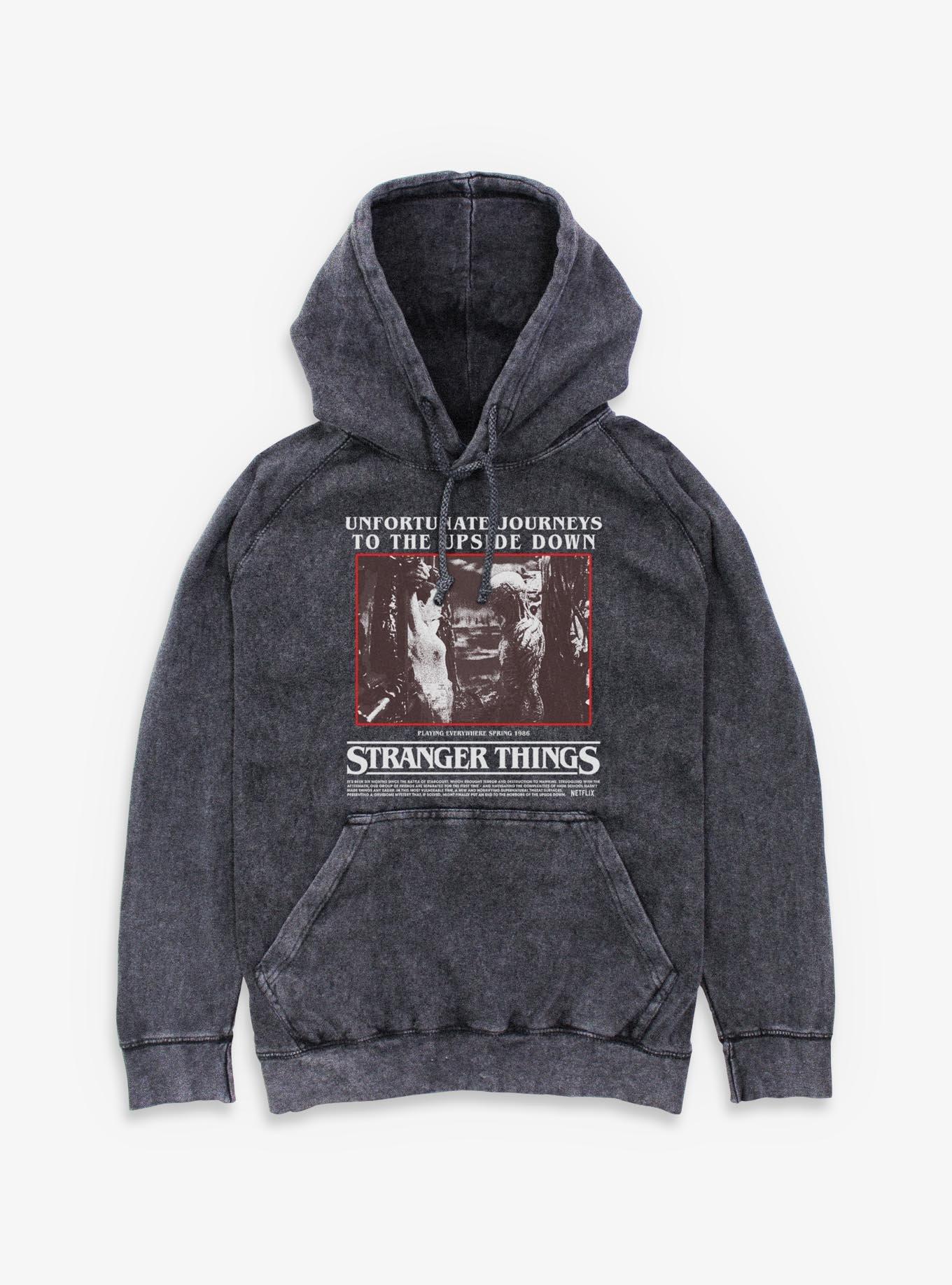 Stranger Things Unfortunate Journeys To The Upside Down Mineral Wash Hoodie, , hi-res