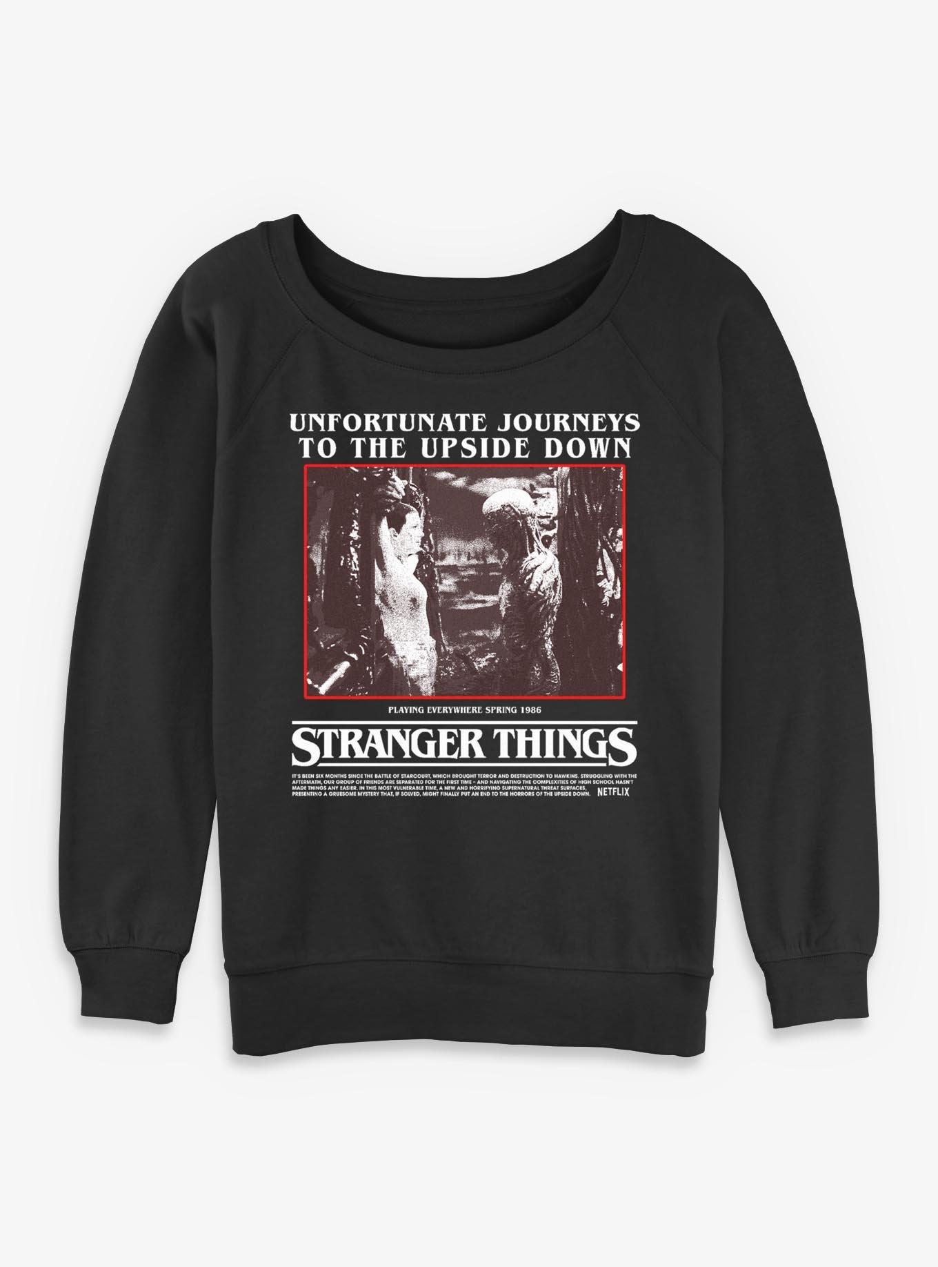 Stranger Things Unfortunate Journeys To The Upside Down Womens Slouchy Sweatshirt, , hi-res