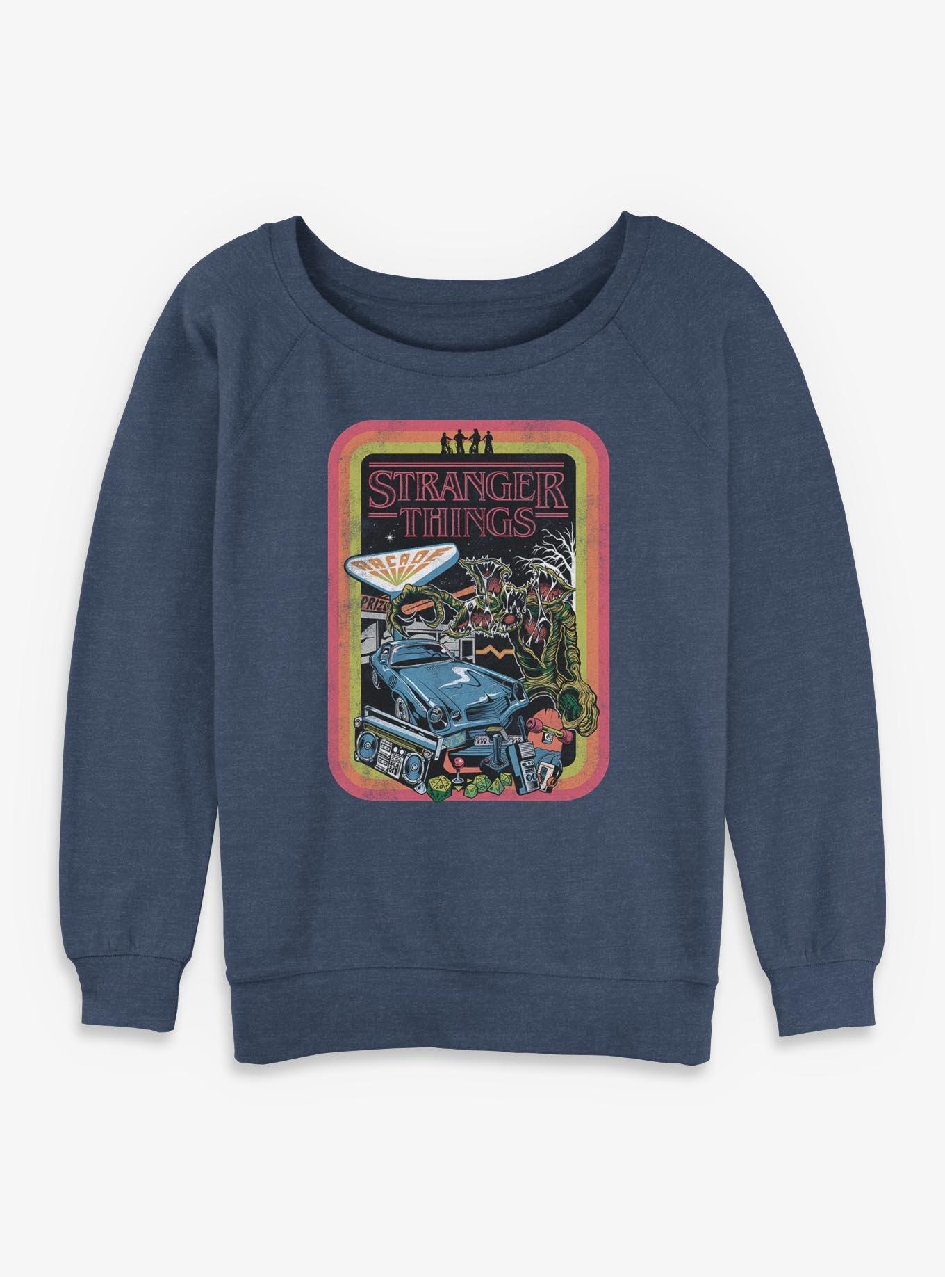 Stranger Things Retro Collage Womens Slouchy Sweatshirt, , hi-res
