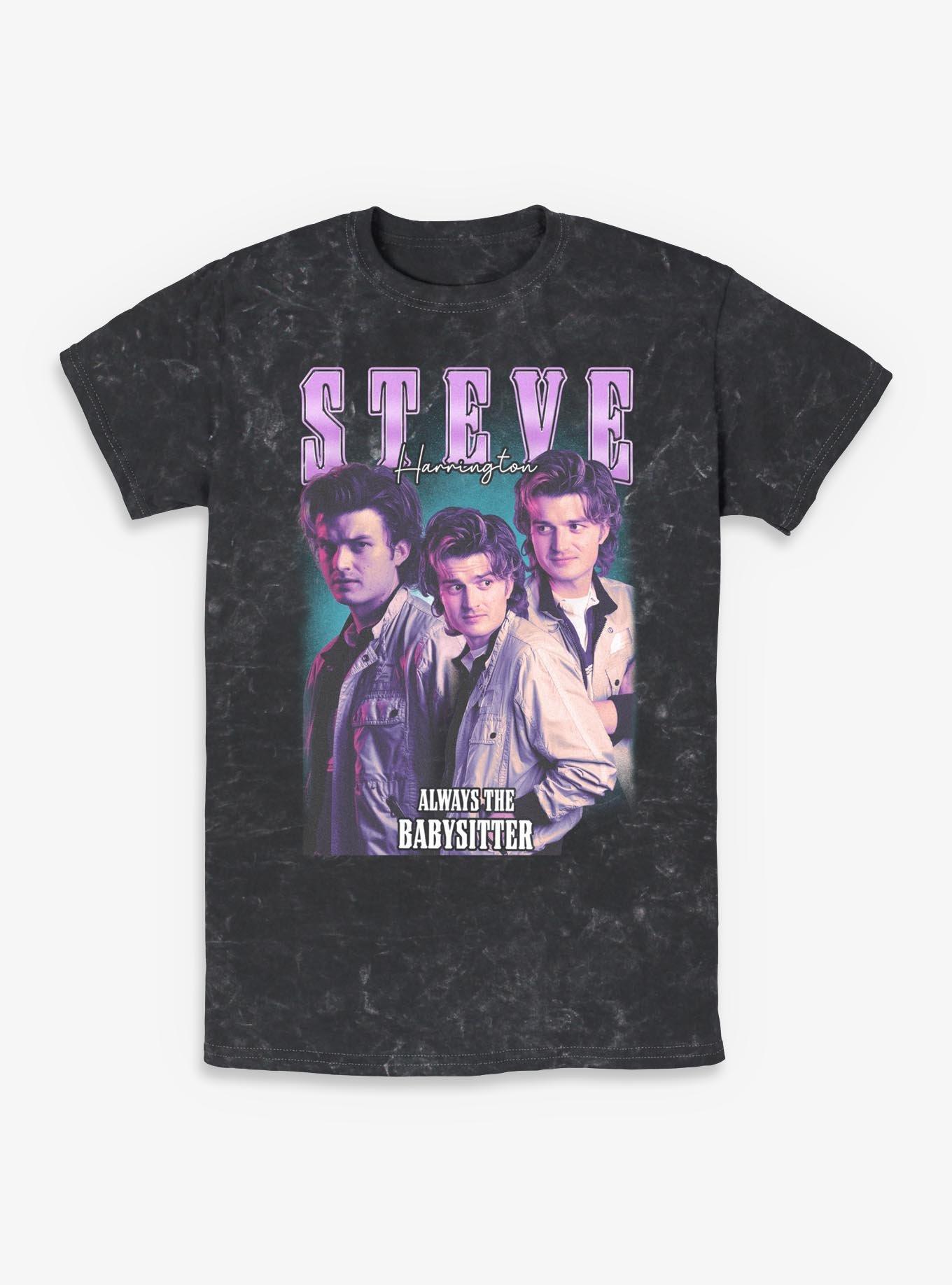 Stranger Things Steve Harrington Collage Mineral Wash T-Shirt, , hi-res