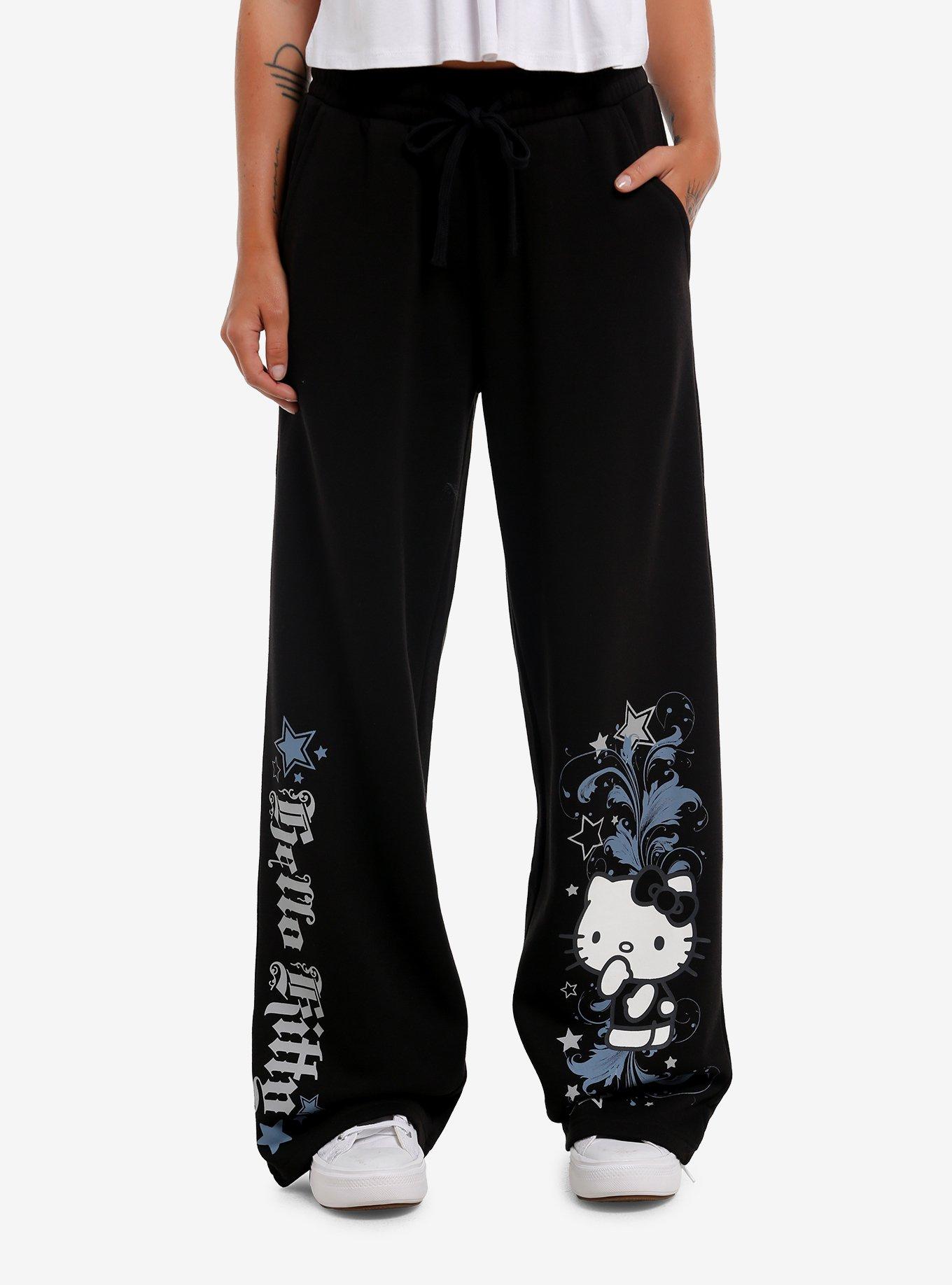 Hello Kitty Filigree Stars Wide Leg Lounge Pants, , hi-res