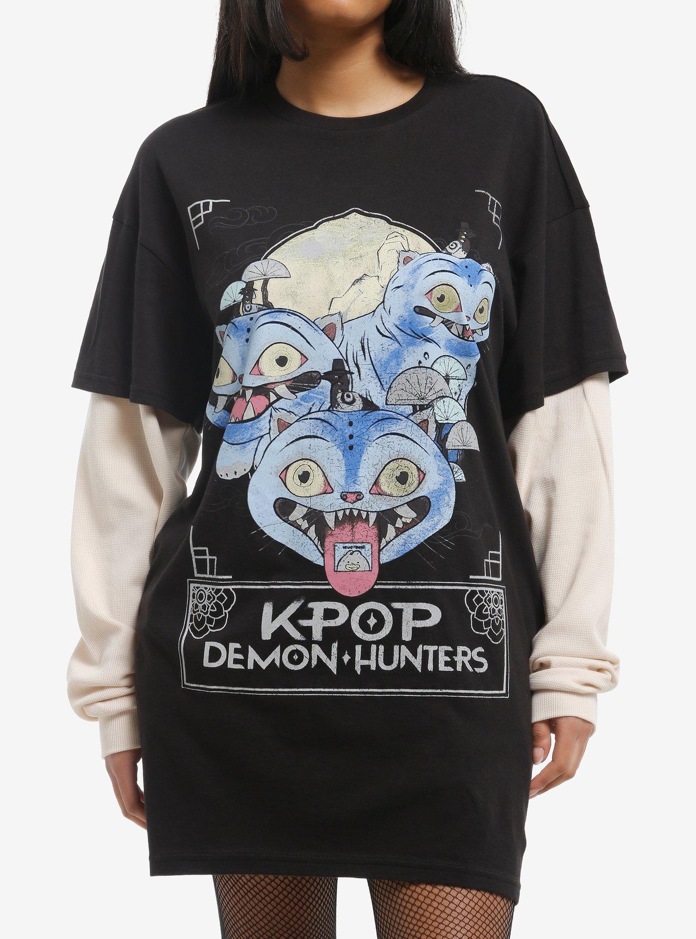 KPop Demon Hunters Derpy Tiger Collage Twofer T-Shirt Dress | Hot
