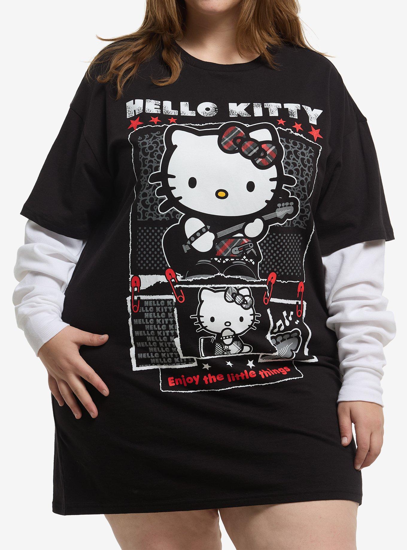 Hello Kitty Punk Twofer T-Shirt Dress Plus Size, , hi-res