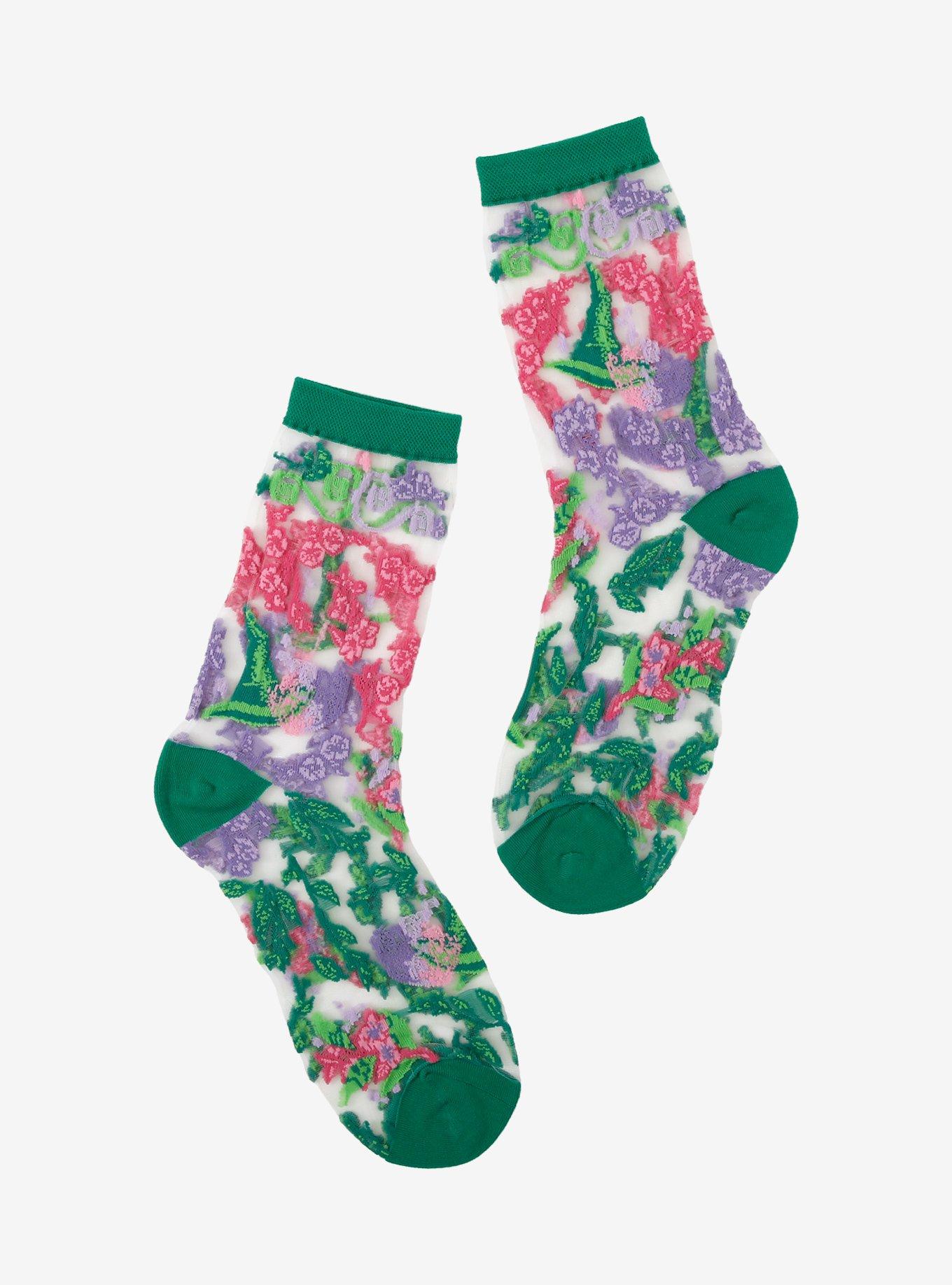 Wicked Icons Sheer Crew Socks, , hi-res