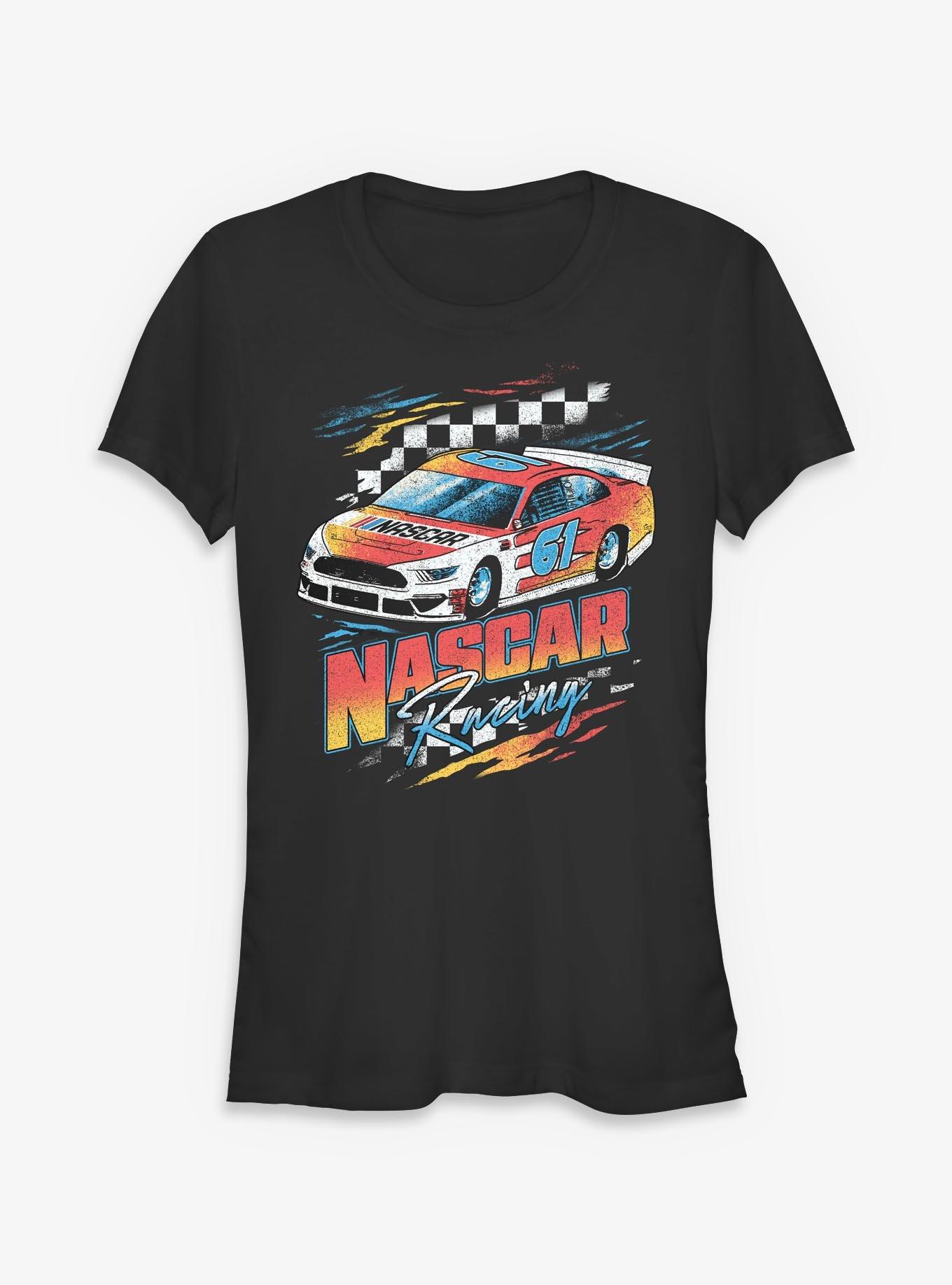 NASCAR Racing Racing Checkers Girls T-Shirt - BLACK | Hot Topic
