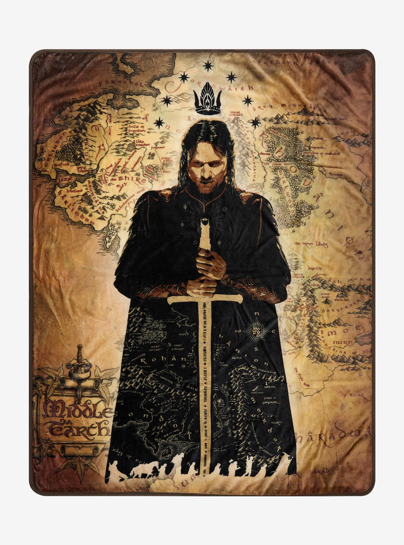 The Lord Of The Rings Aragorn Map Throw Blanket, , hi-res