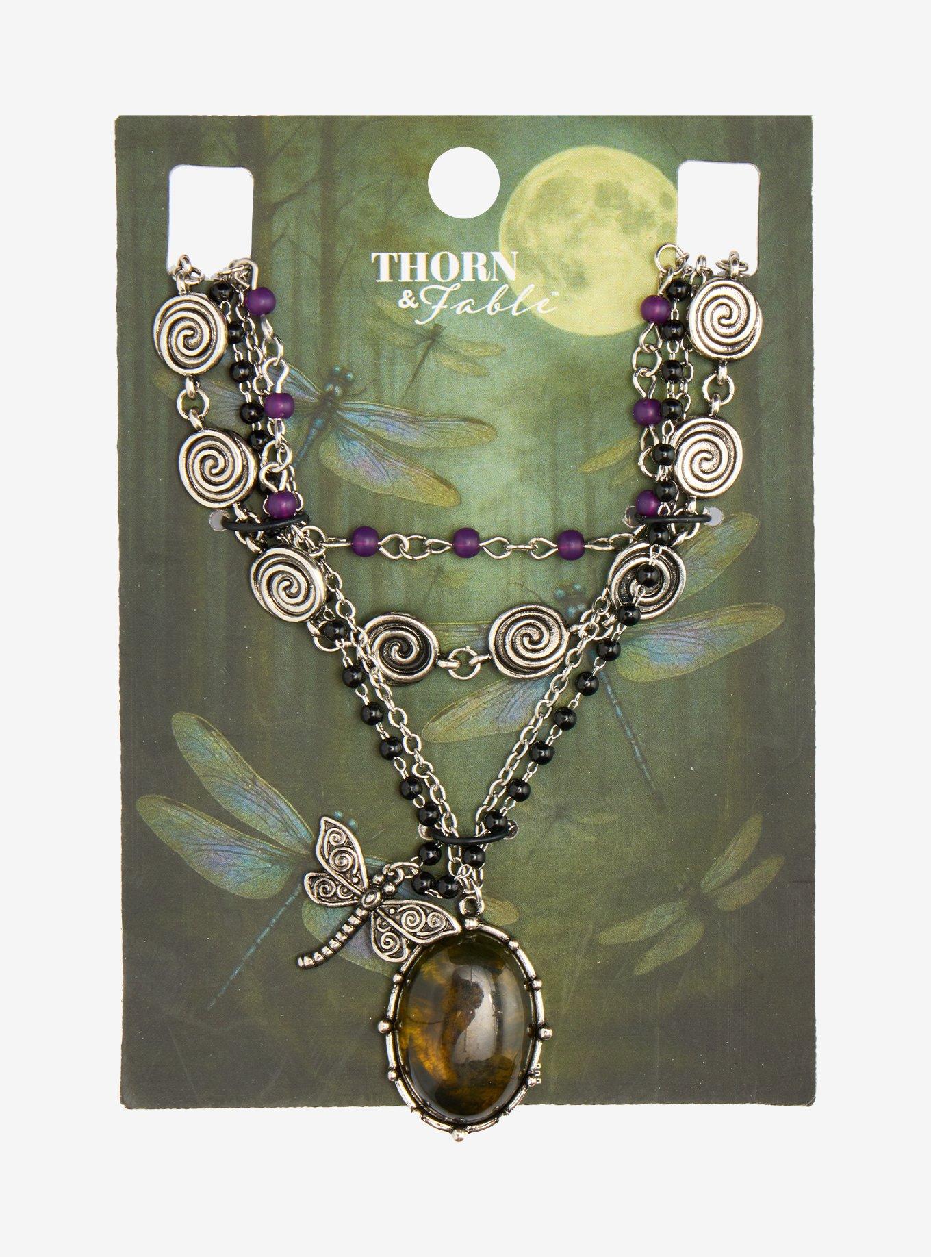 Thorn & Fable Dragonfly Stone Necklace Set, , hi-res