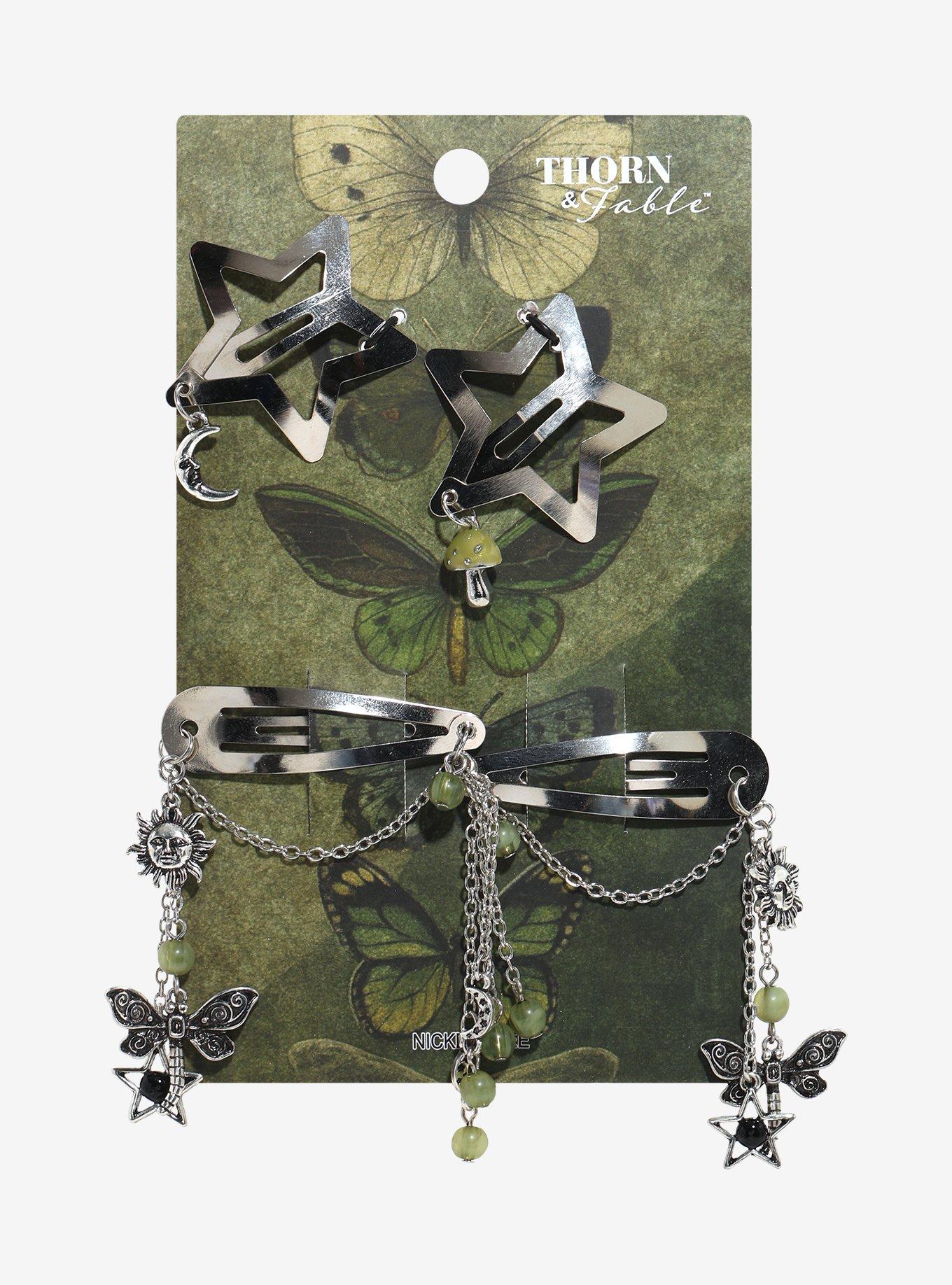 Thorn & Fable Dragonfly Star Hair Clip Set, , hi-res