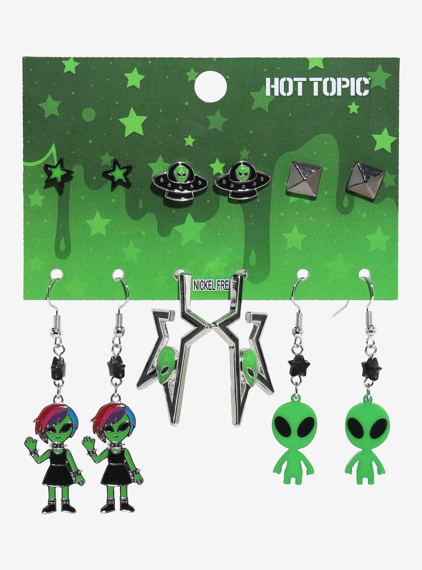 Space Alien Earring Set, , hi-res