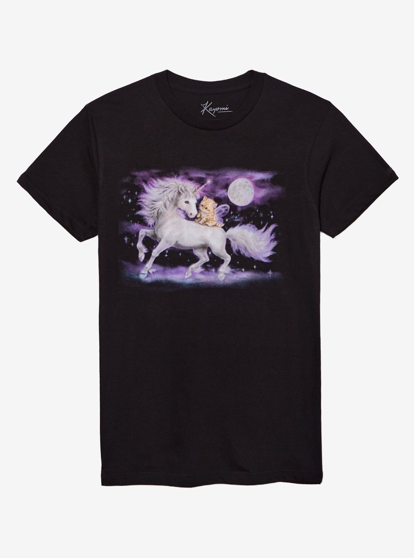 Unicorn & Fairy Kitten T-Shirt By Kayomi, , hi-res