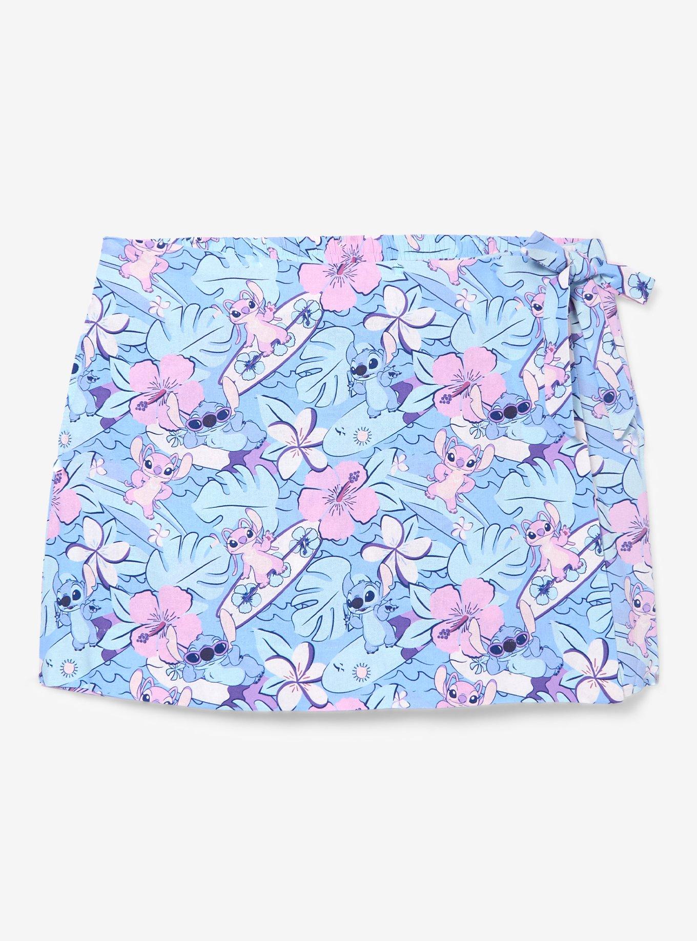 Disney Lilo & Stitch Angel & Stitch Surfing Plus Size Tie Skort &mdash; BoxLunch Exclusive, , hi-res