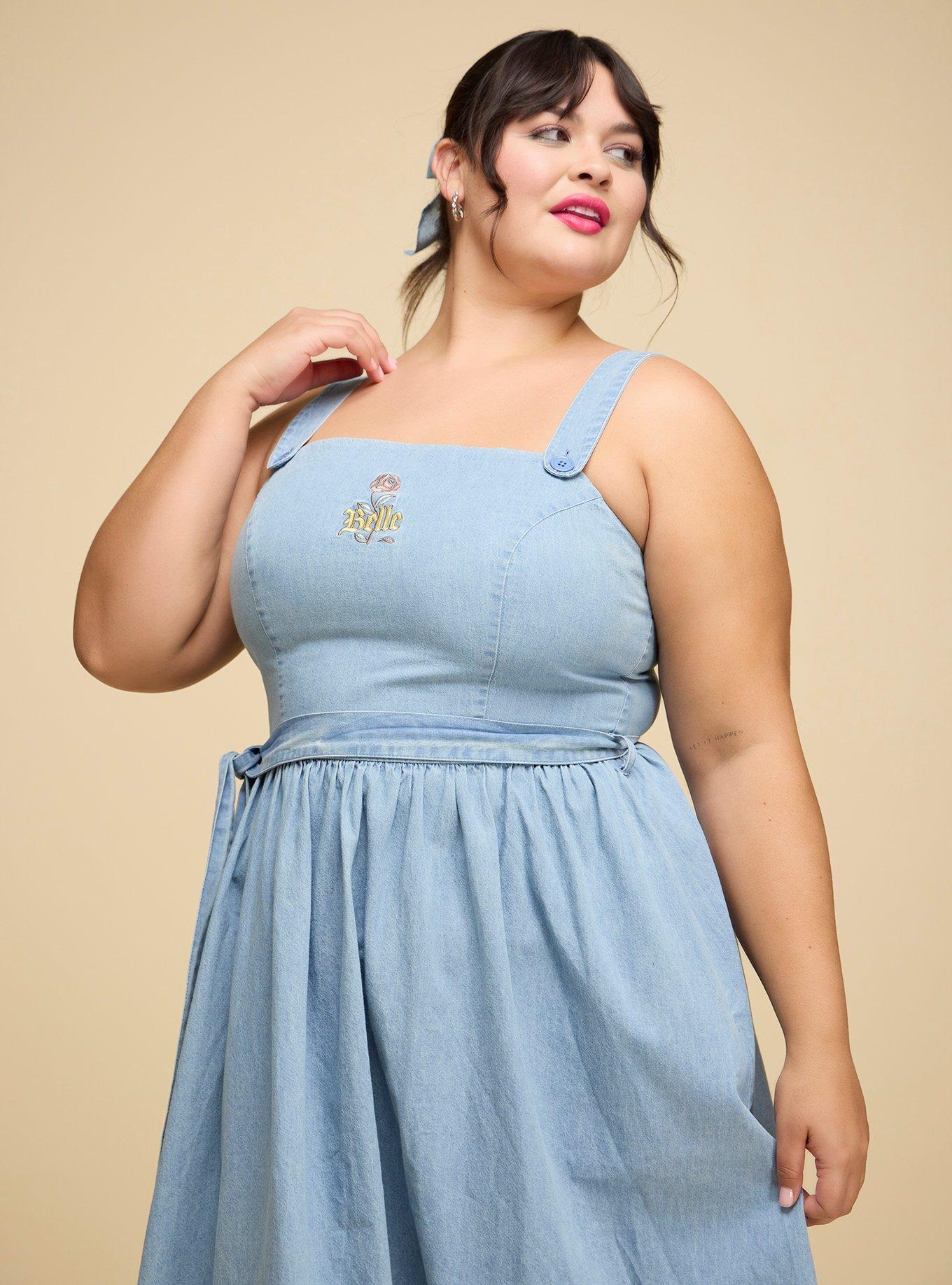 Her Universe Disney Beauty And The Beast Pinafore Midi Dress Plus Size Her Universe Exclusive