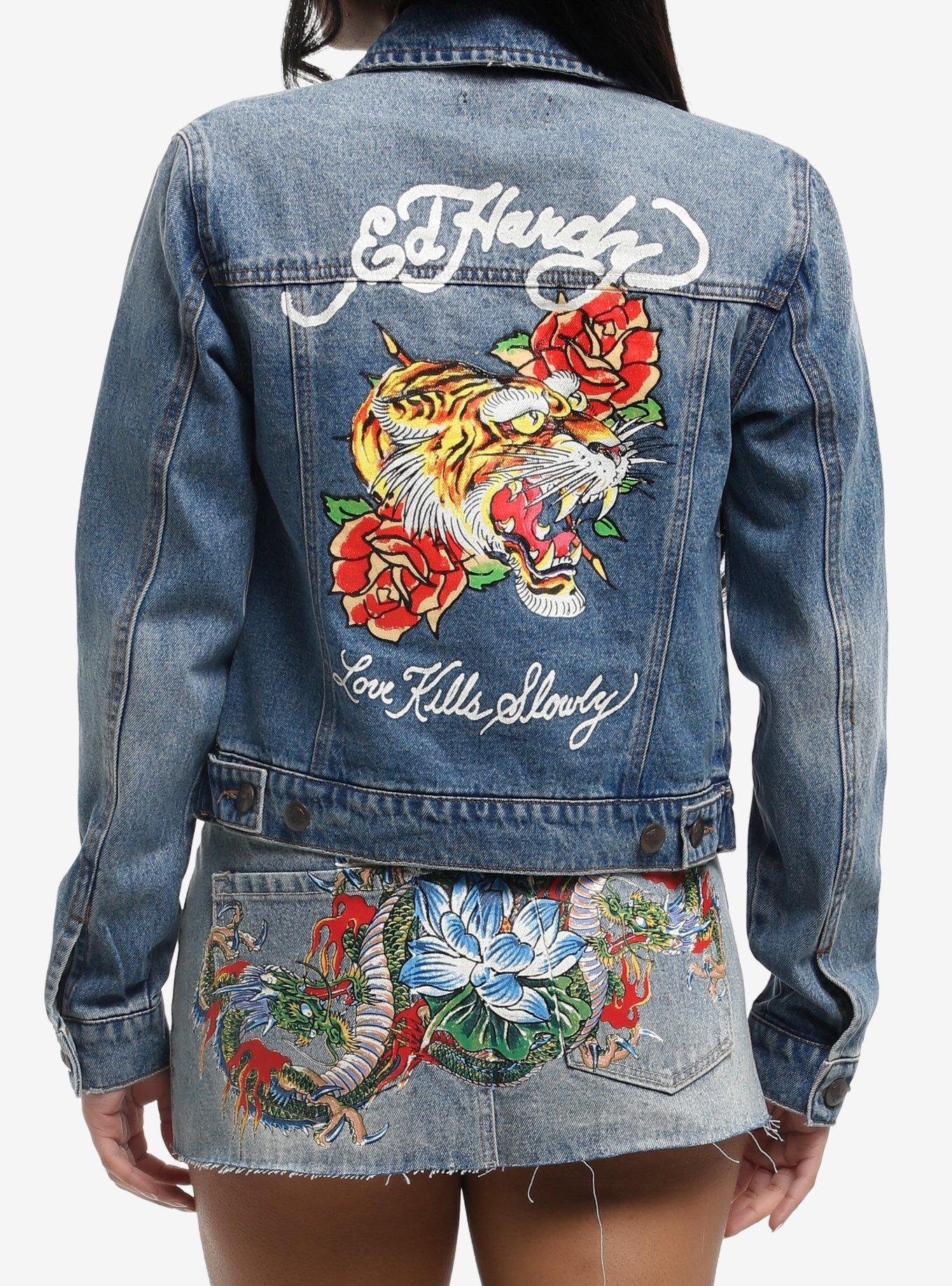 Ed Hardy Tiger Girls Denim Jacket, , hi-res