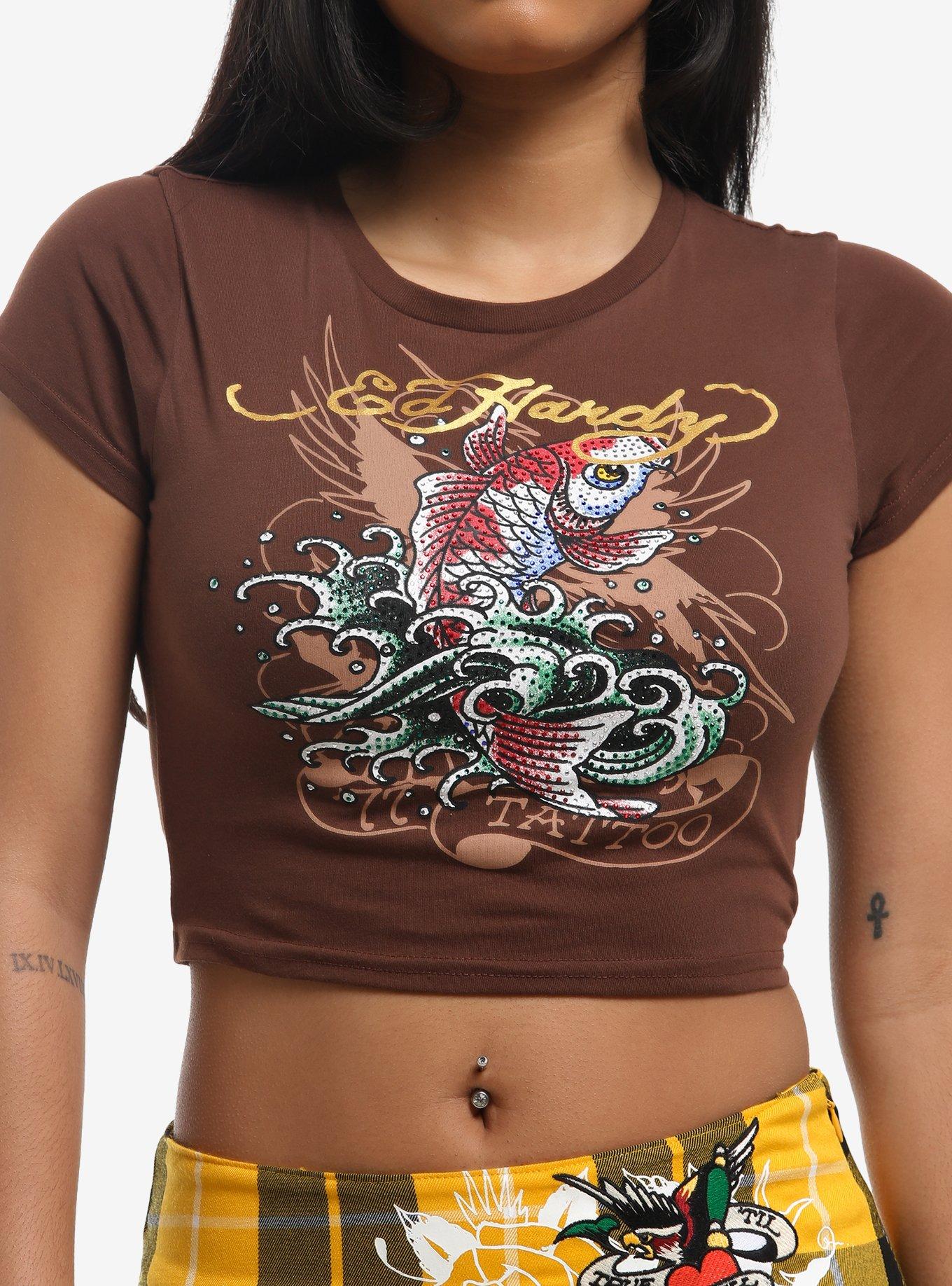 Ed Hardy Koi Fish Rhinestone Girls Baby T-Shirt, , hi-res