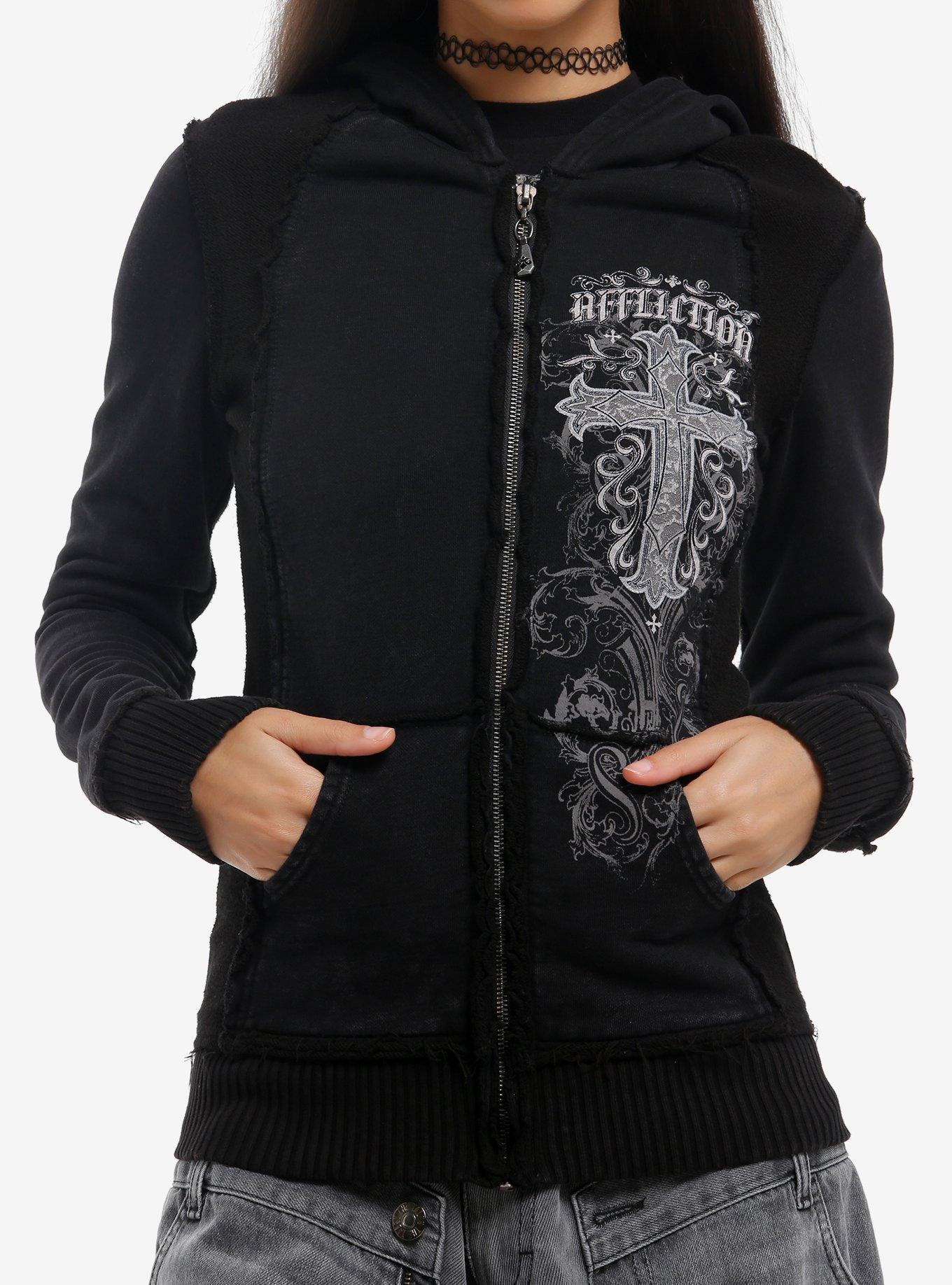 Affliction Cross Filigree Girls Hoodie, , hi-res
