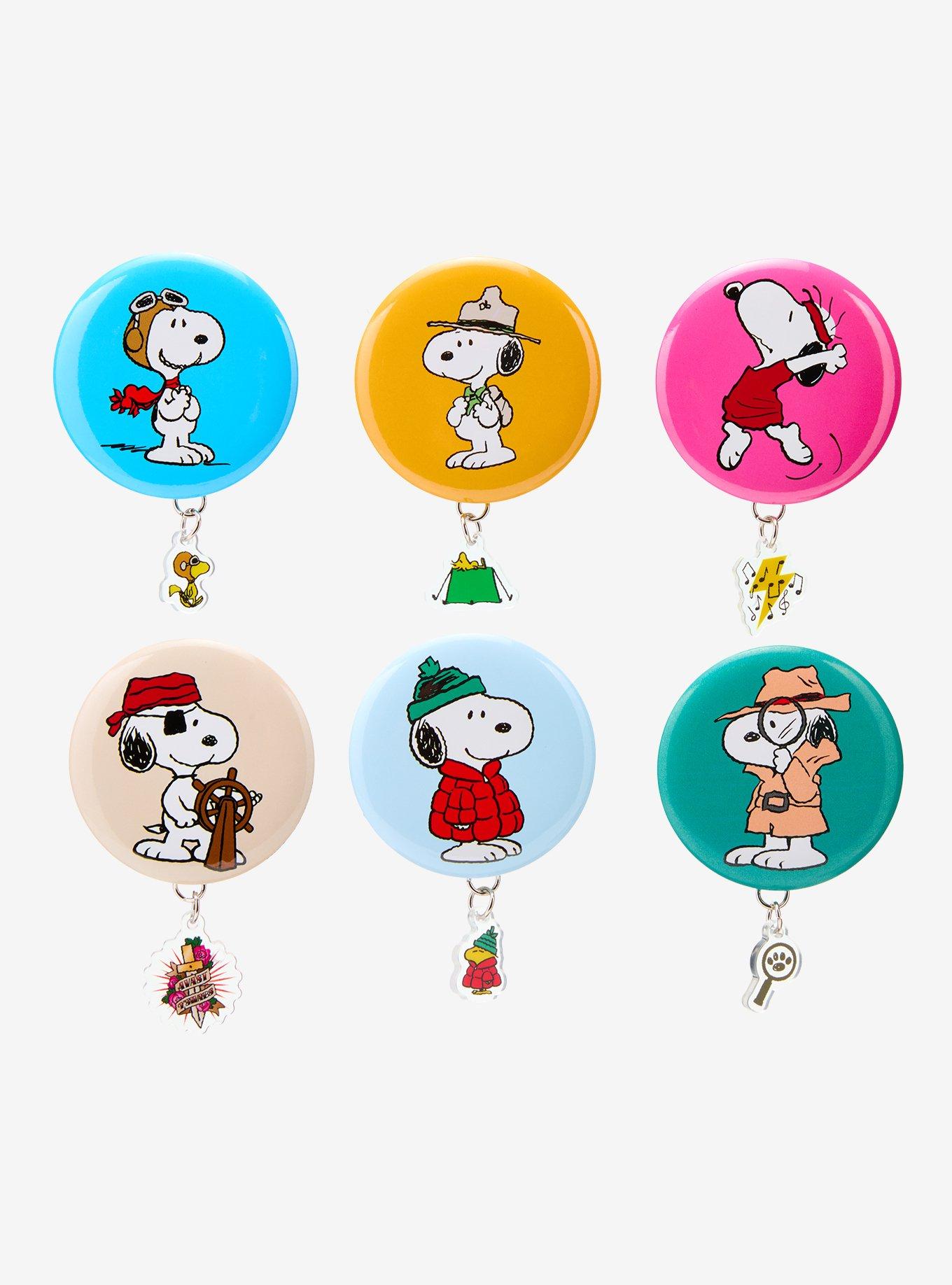 Whatever! Makes You Happy x Peanuts Snoopy Blind Bag Button Pin with Charm, , hi-res