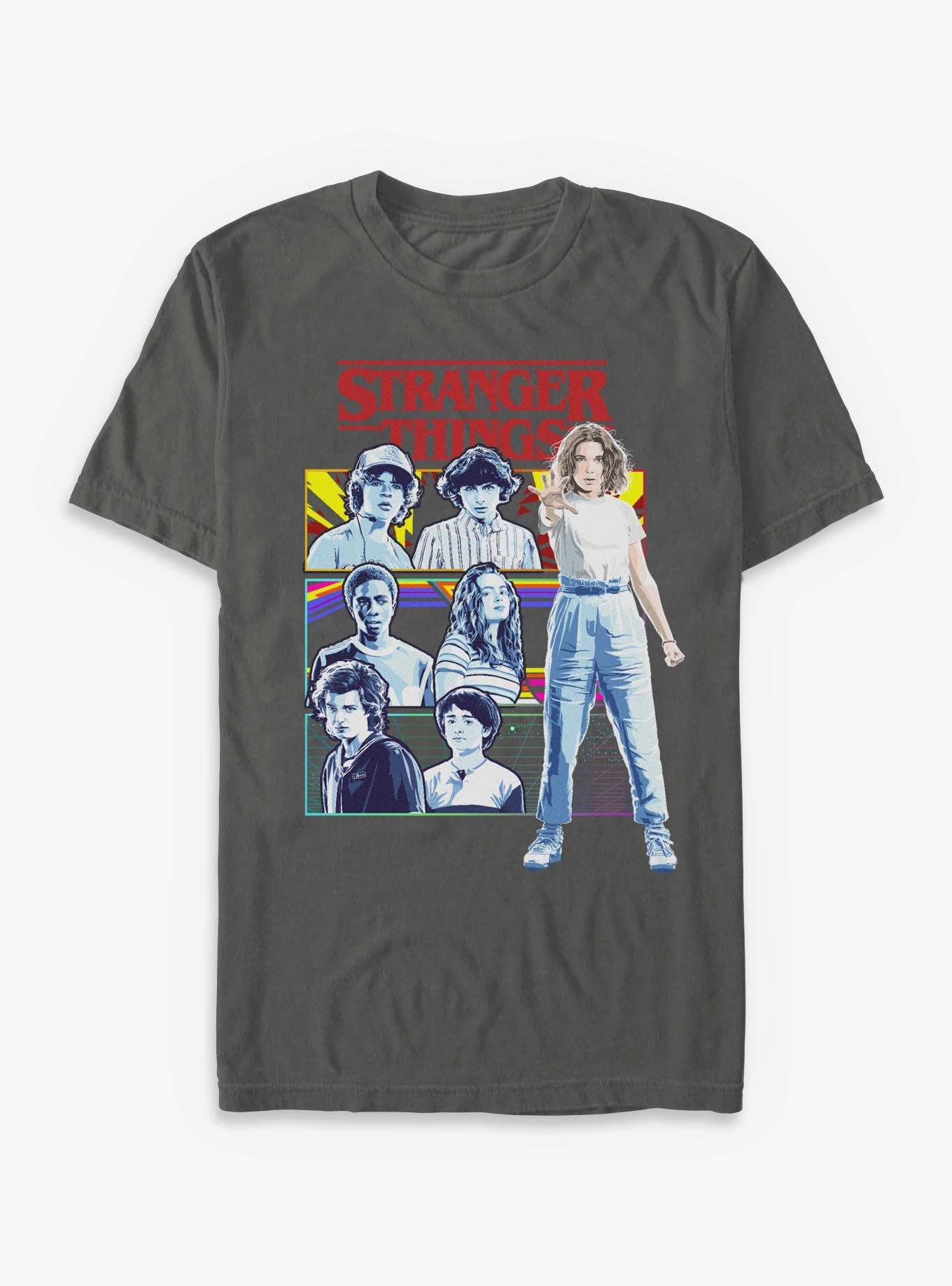 Stranger Things Group Panel Garment Dye T-Shirt, , hi-res