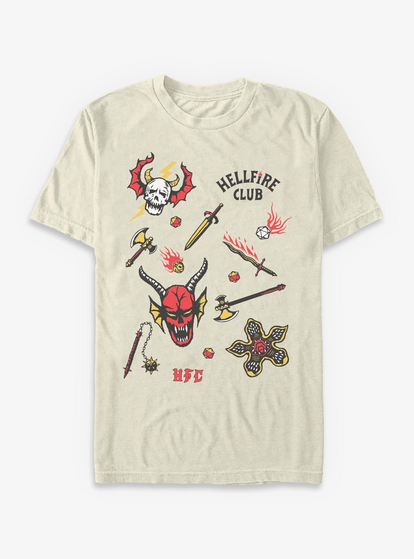 Stranger Things Tattoo Flash Sheet Garment Dye T-Shirt, , hi-res